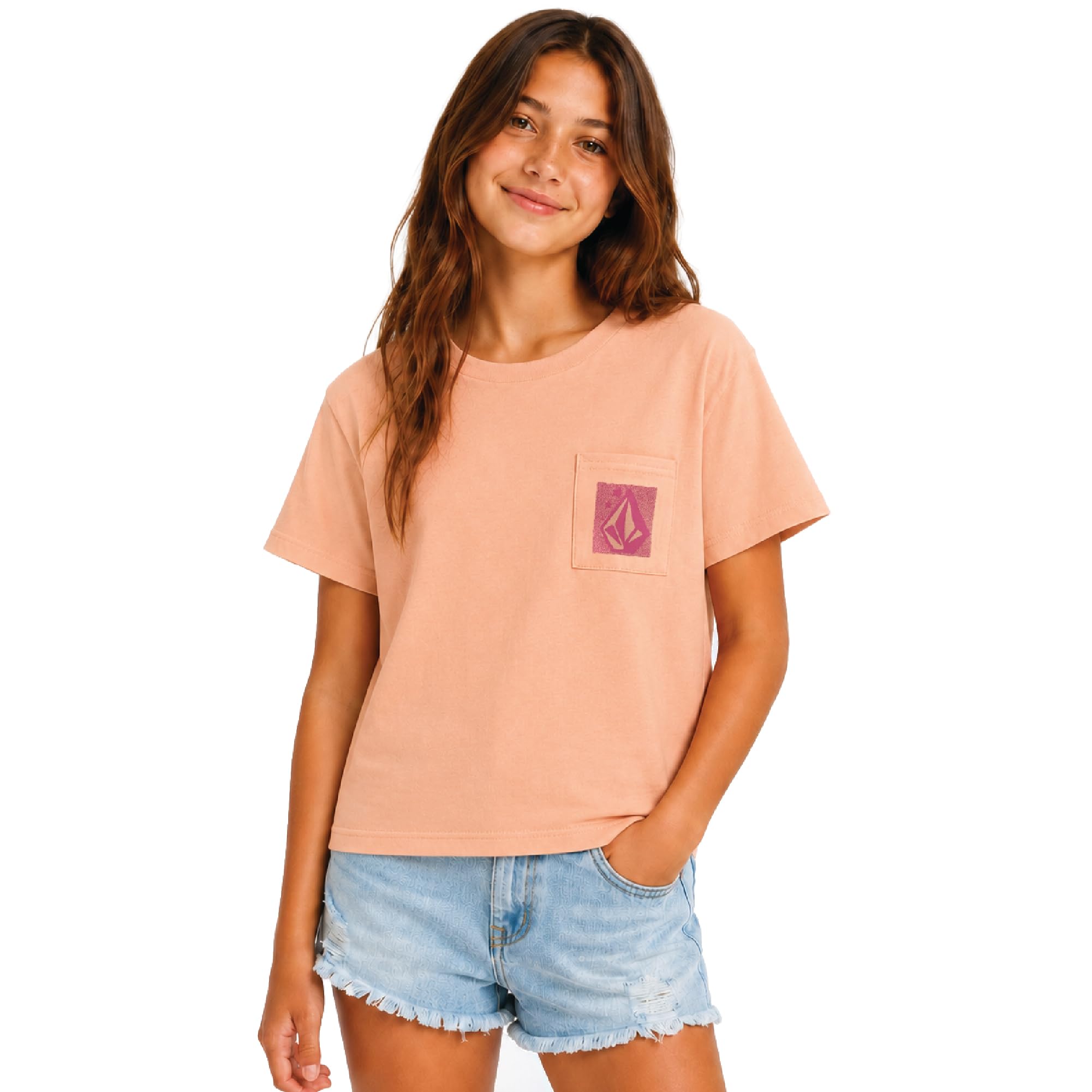 Volcom Mädchen-Shirts – lässiger Rundhalsausschnitt, kurzärmelig, grafisches T-Shirt, trendige Tops, atmungsaktive Sommerkleidung für Mädchen