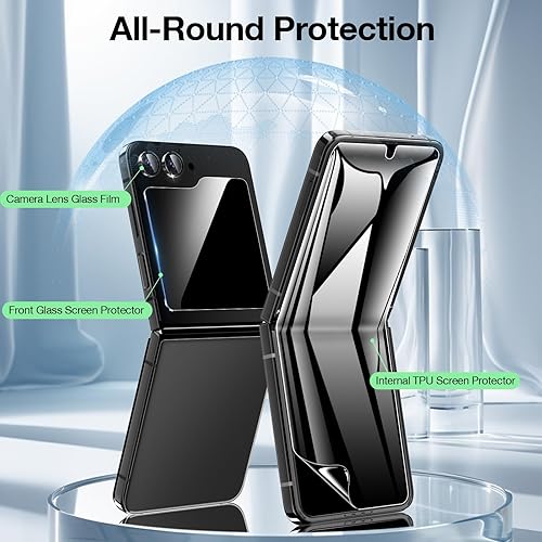 Miniatura 7 de Paquete de 6 protectores de pantalla de privacidad para Samsung Galaxy Z Flip 6, película de privacidad interna de TPU + protector de pantalla de