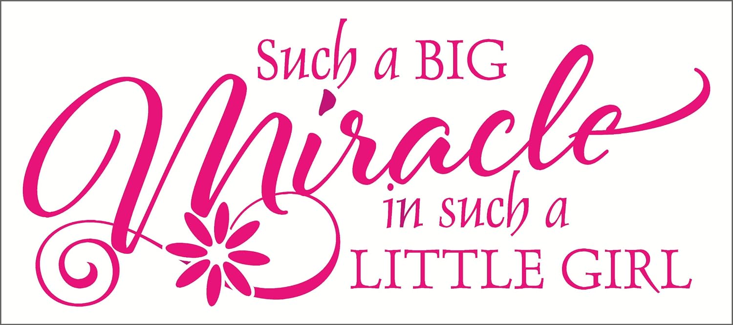 Wall Decor Plus More WDPM2770 Such A Big Miracle in Such A Little Girl Wall Sticker Decal, 48-Inch x 20-Inch, Chocolate Brown