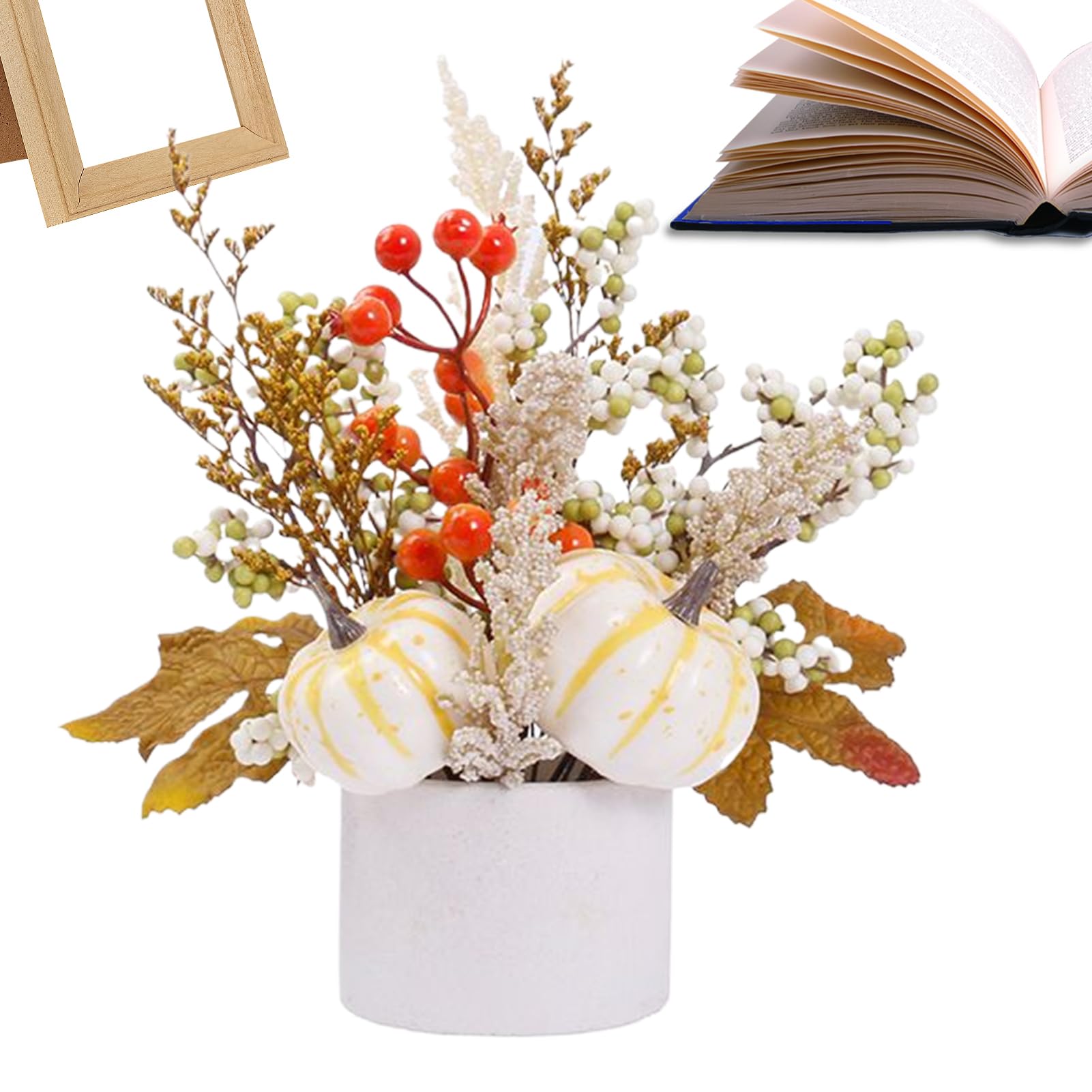 Citrouilles décoratives d'automne pour grand centre de table rustique