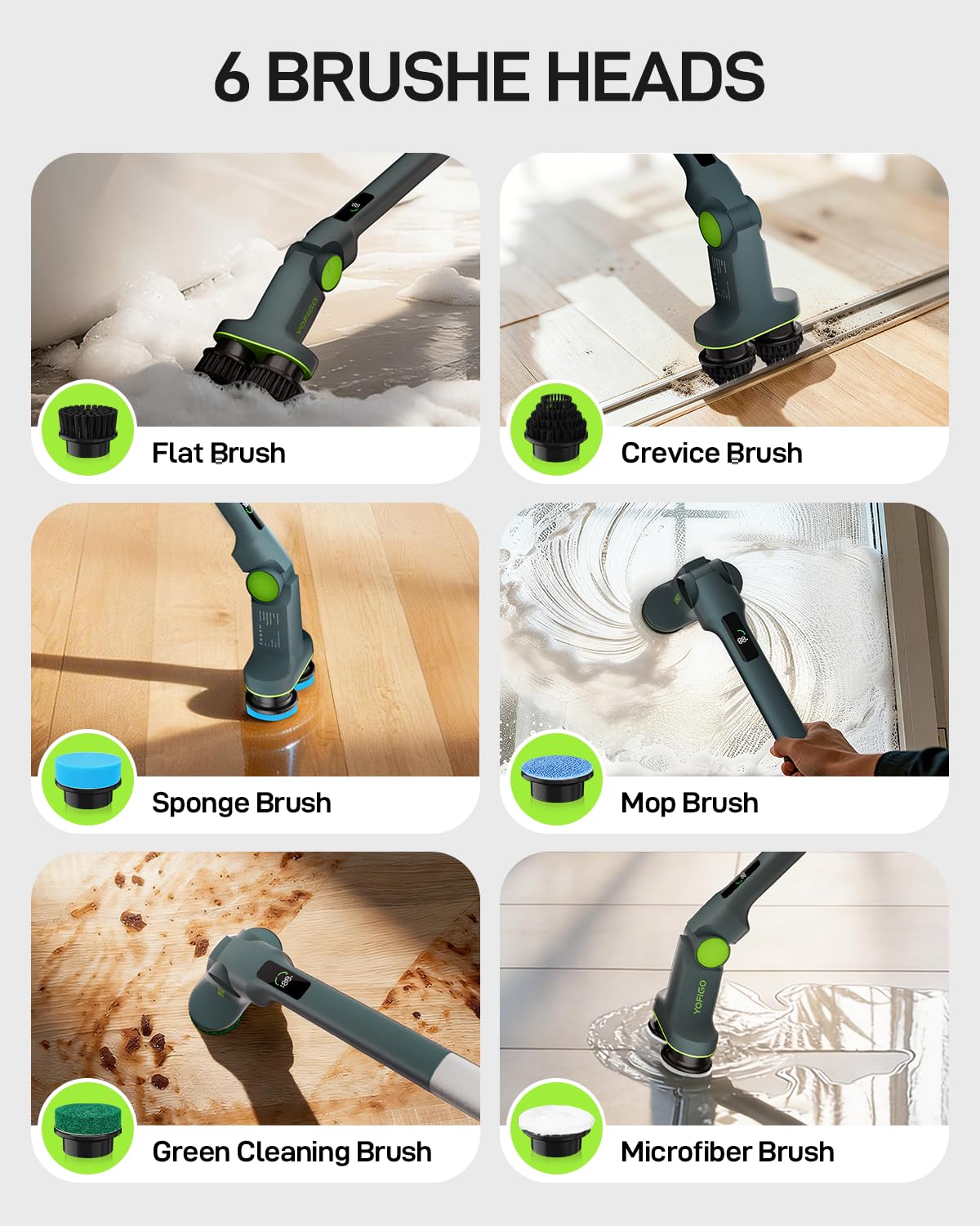 Spazzola elettrica di pulizia senza fili di Spin Scrubber