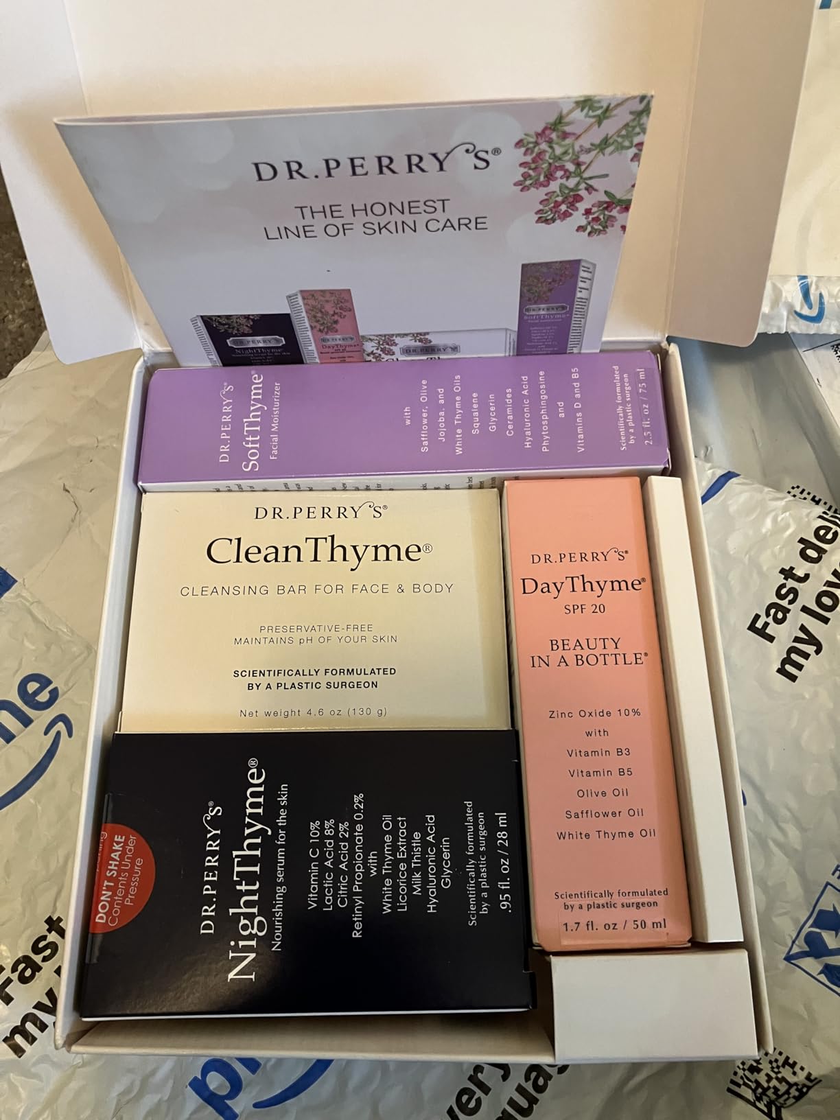 Dr. Perry's Complete Facial Skincare Regimen, 4 Pc. Kit - Vitamin C Night Serum, Facial Moisturizer, SPF Skin Protector, Facial Cleansing Bar 4-piece