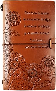 GEBETTER Regalo Inspirador para Mujeres Cuaderno de Viaje Cuero Regalo en Español para Cumpleaños Graduación Año Nuevo Nav...