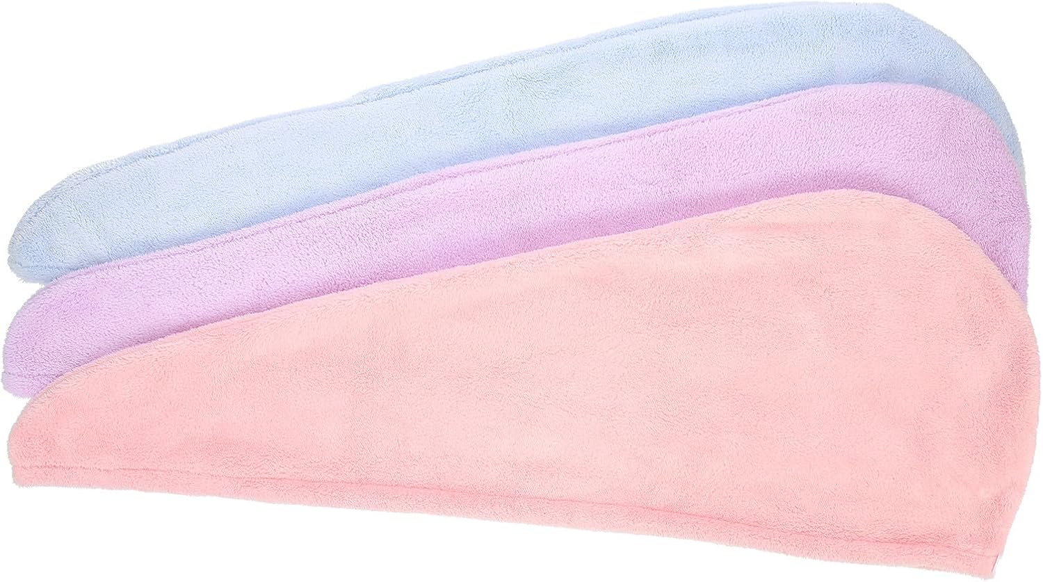 3pcs Microfiber Hair Drying Towels Wraps for Women, Super Absorbent Quick Dry Hair Towels with Anti-frizz Effect, Suitable for Shower and Bath Use, Blue Purple Pink