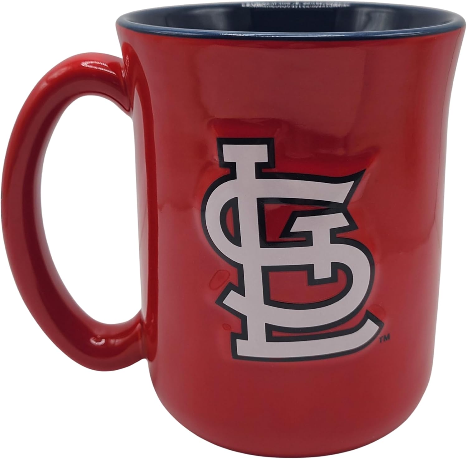 Boelter Brands MLB Large 15oz Sculpted Cafe Mug with Raised Logo and Inner Color (St Louis Cardinals) - Image 3