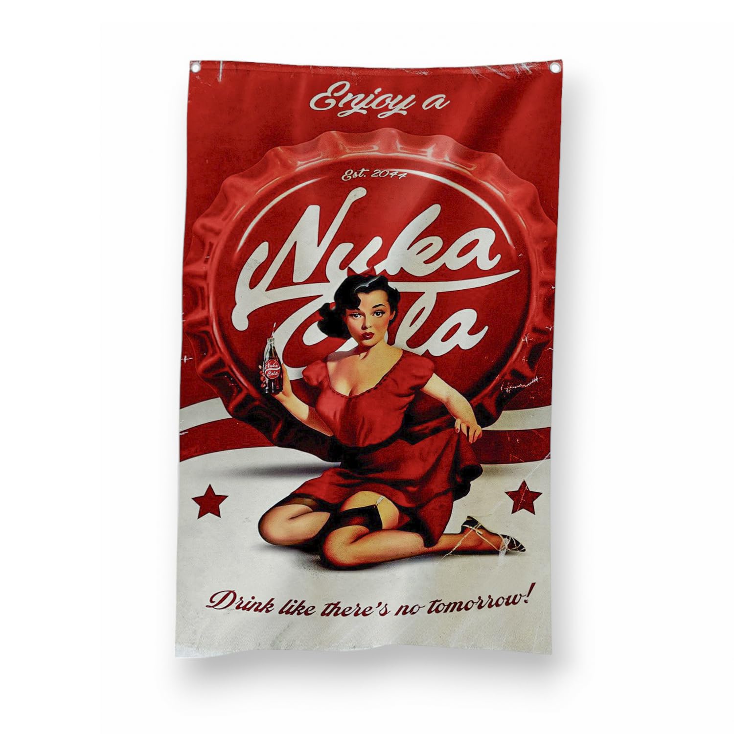 Nuka Cola Retro 3x5 Flag Banner – Vintage Gaming Room Decor and Wall Art for Bedroom or Living Room – Nuka Cola Girl Tapestry