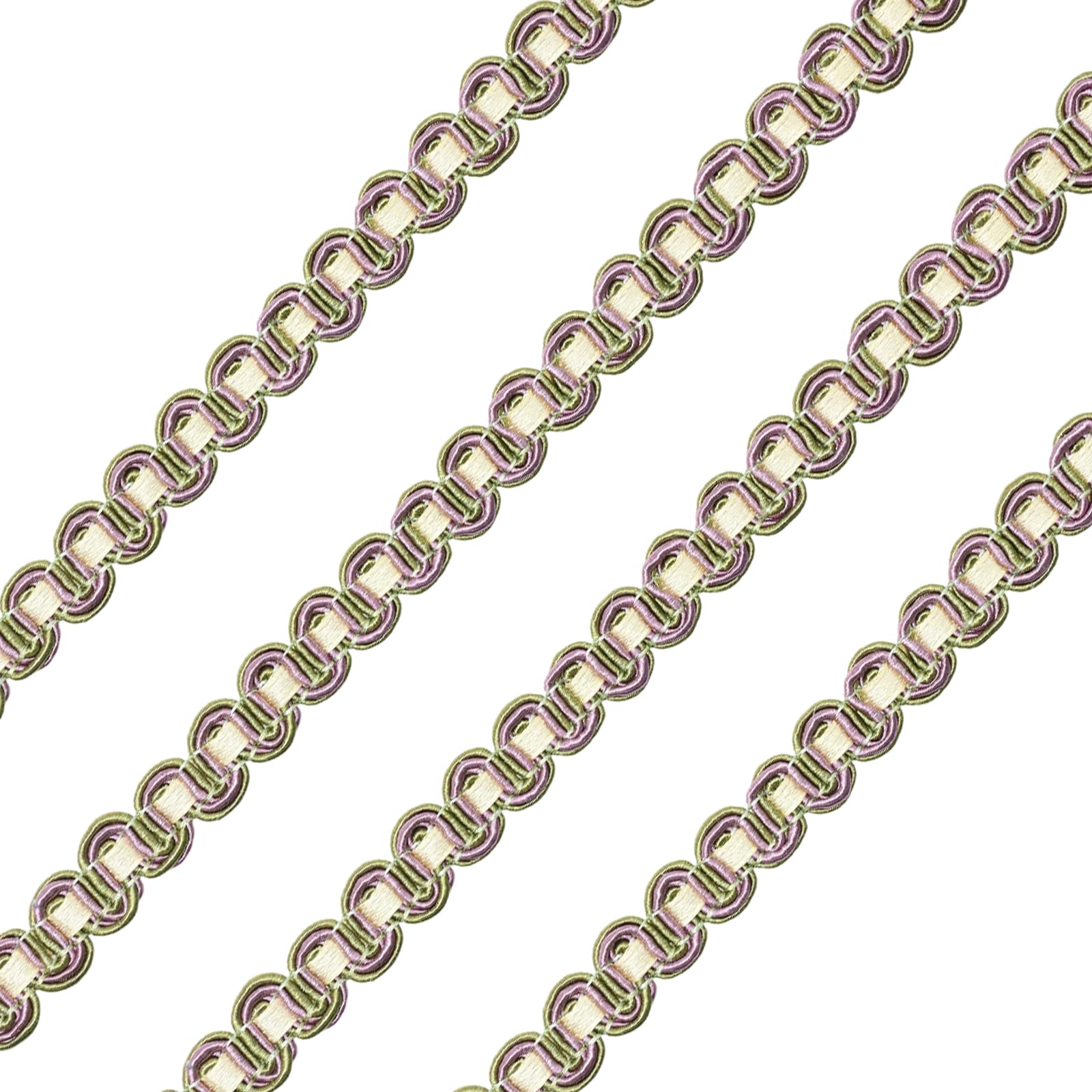Yalulu 12 Meters Polyester Gimp Braid Trim, S Shape Woven Braid Trim Sewing Edge Trim Decorative Trim for Curtain DIY Costume Accessories (Green)