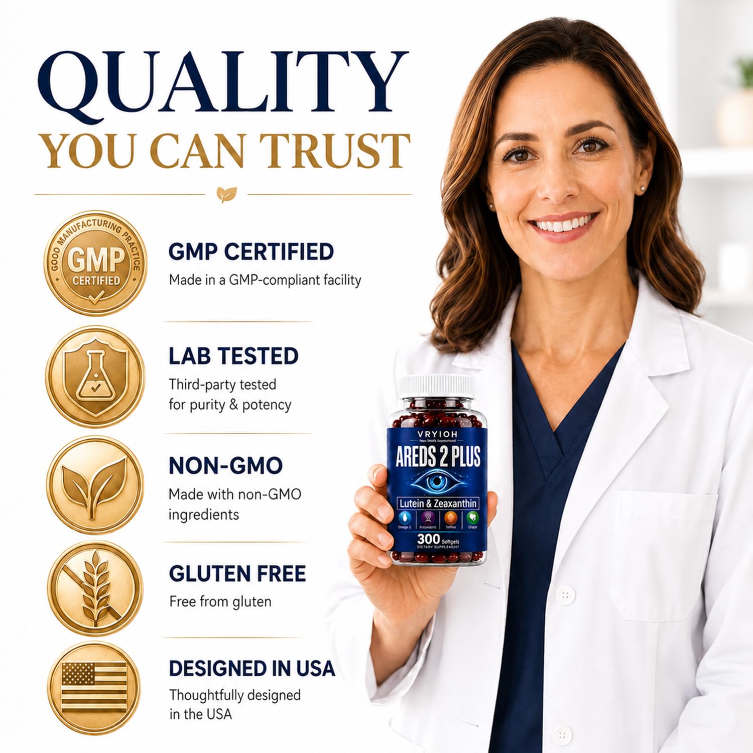 AREDS 2 Plus Eye Vitamins for 50+, Lutein & Zeaxanthin, 300 Softgels — Amazon image 3