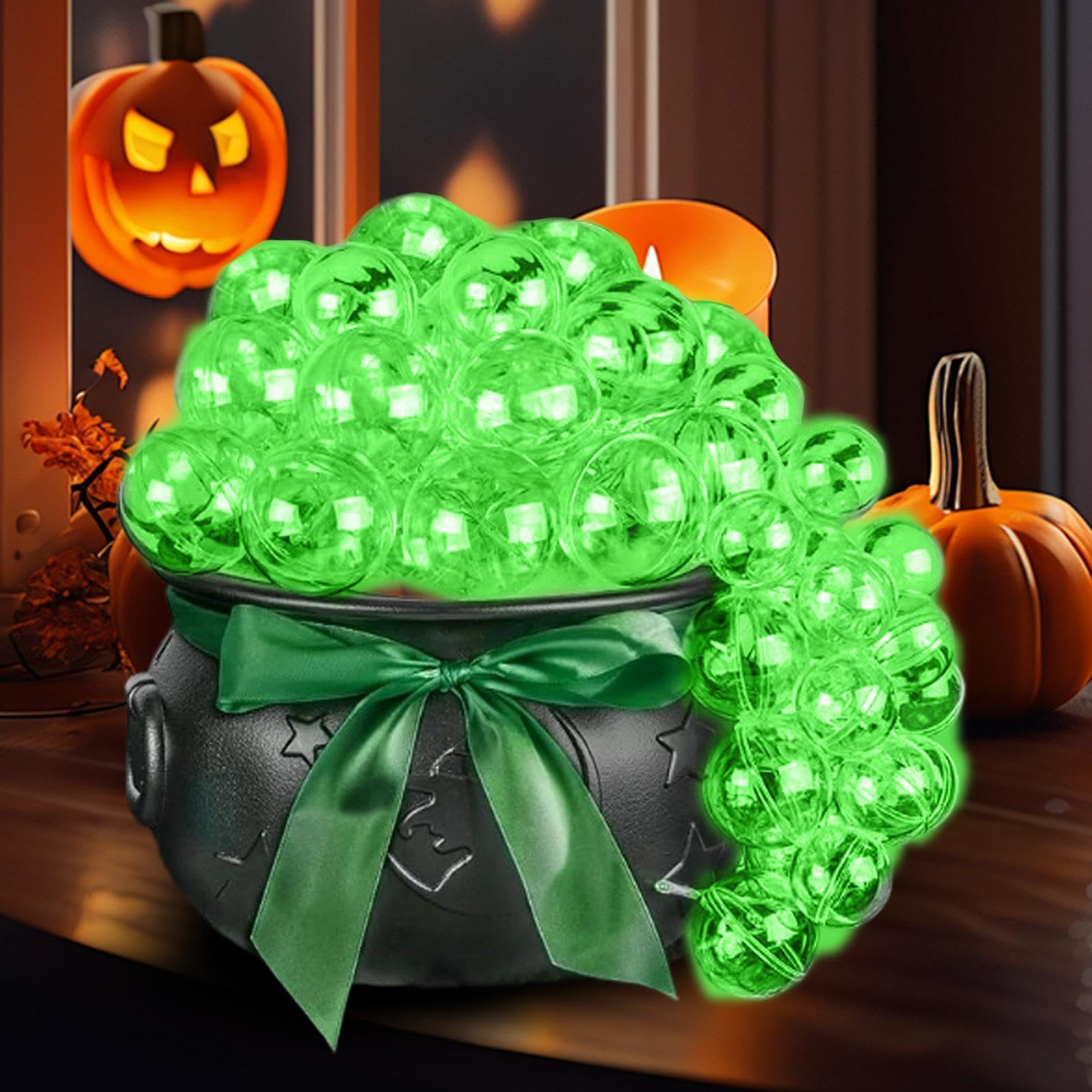 Kocioł Na Halloween Straszne Zielone Światła Z Pilotem | Duży Kocioł Czarownicy Dekoracja Halloweenowa Do Domu Sypialni Kuchni Nawiedzonego Domu Na Zewnątrz Imprezy Święta