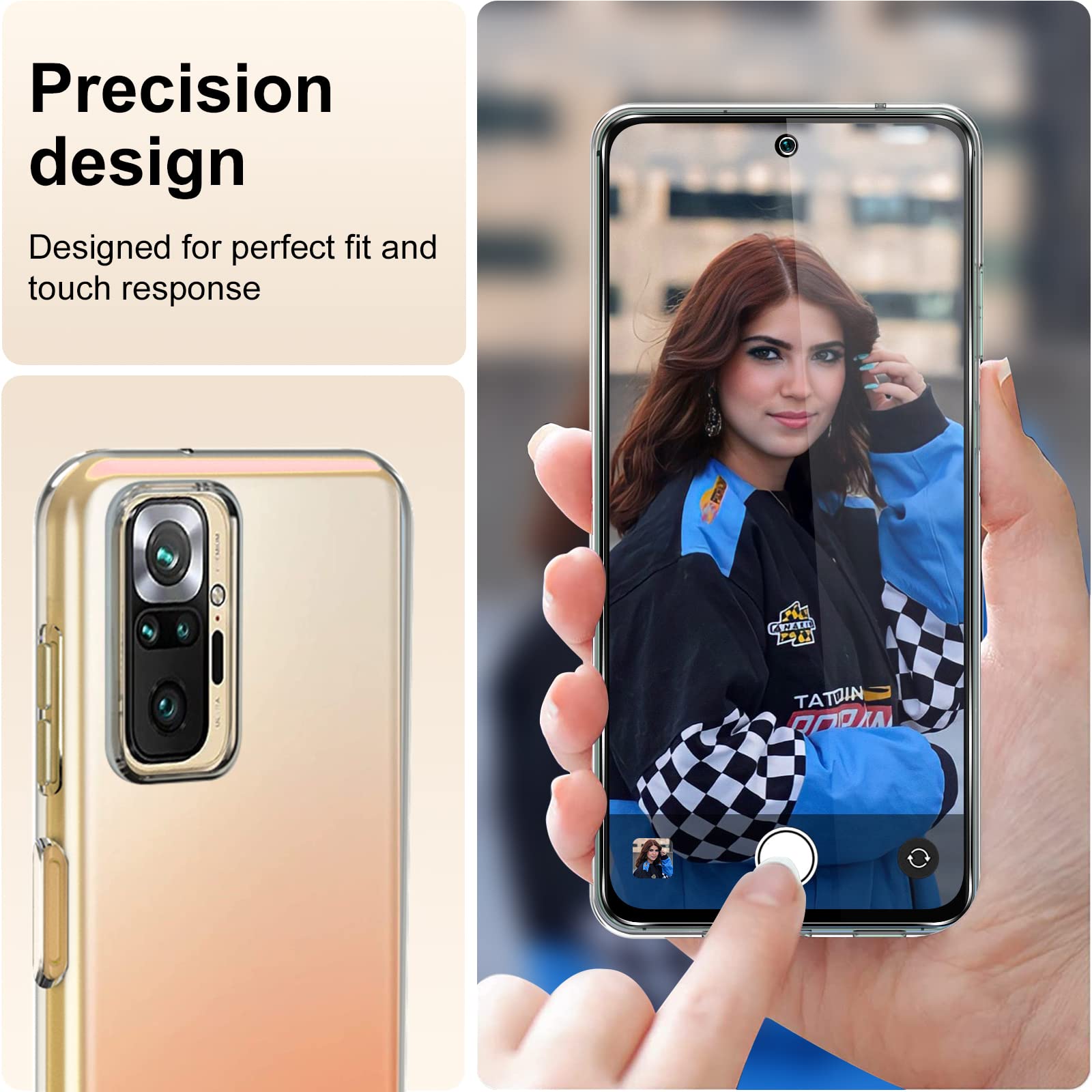 Vauki Handyhülle Für Xiaomi Redmi Note 9 Pro/9S – Transparente Silikonhülle Mit Displayschutzfolie (2 Stück)
