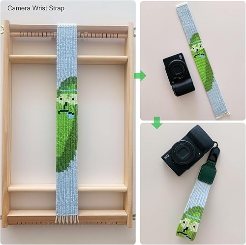 Miniatura 6 de Kit de telar de tejido, telar de tejido multiartesanal de madera con armazón grande de tapicería 9.85x 15.5 pulgadas, máquina de tejido de punto