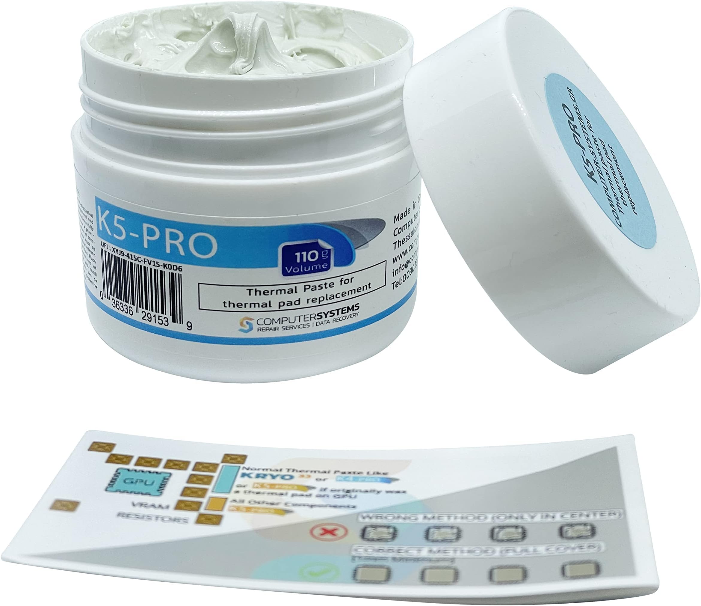 K5 PRO 110g Viscous Thermal Paste for Thermal Pad Replacement Liquid Thermal Pad Putty Compatible with Apple iMac, Asus ROG, Acer Nitro, MSI laptops, RTX 3080, 3090, PS4, Nintendo Switch, XBOX, CSGR