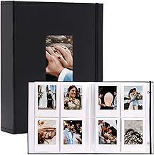 Vienrose Instax Mini Photo Album for 208 Photos Compatible with Fujifilm Instax 12 11 90 Polaroid Snap Kodak Zink, 104 Pockets Per Album Black (1 Pack)