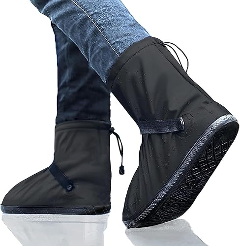 Fundas para zapatos con cremallera, funda impermeable reutilizable para zapatos, botas de lluvia antideslizantes para hombres y mujeres