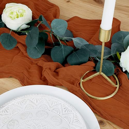 Miniatura 37 de Koyal Wholesale Camino de mesa de estopilla para decoración de boda, tela de gasa de tela transparente para granja rústica, fiesta bohemia nupcial,