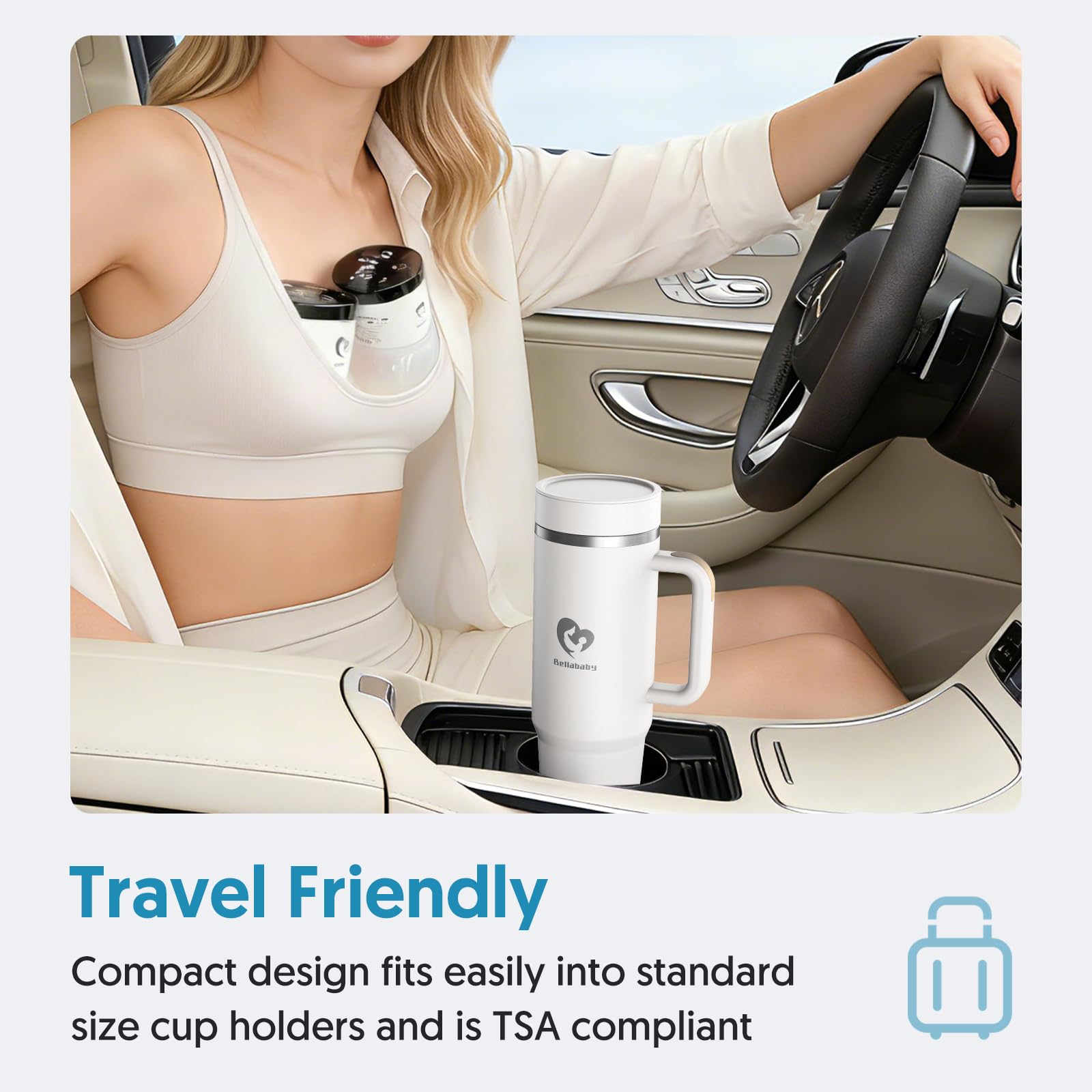 Bellababy Portable Breast Milk Cooler for Travel 24H+ 360° All-Round Cooling Breast Milk Chiller with 18oz BPA-Free Bottle - Image 4