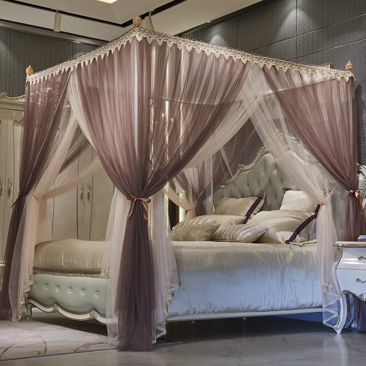 Mosquitera para dormitorio y viajes que crea una cama estilo princesa