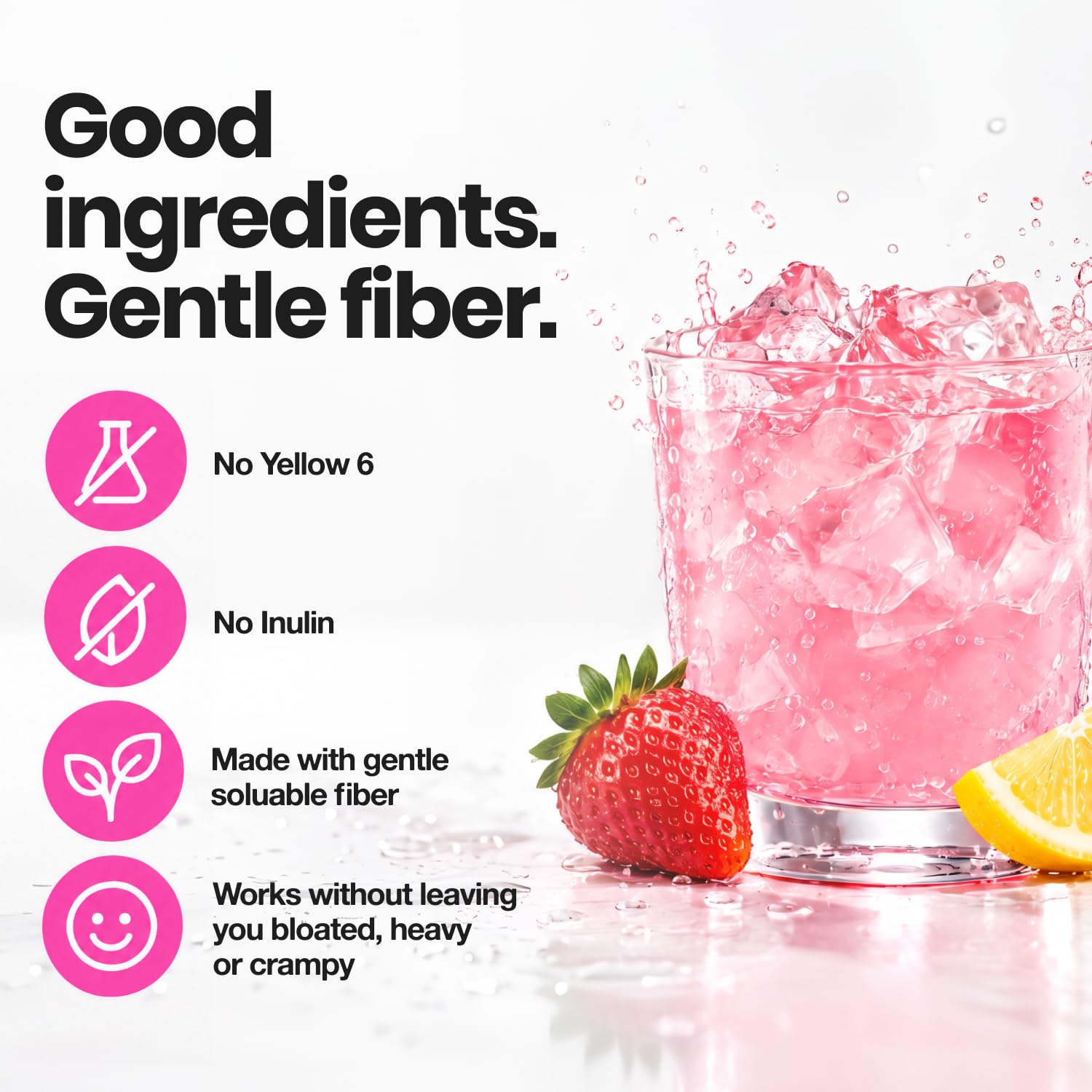 Belli Welli Fiber Supplement Powder with Prebiotics for Digestive Health and GLP-1 Support, Soluble Fiber for Gut Health & Debloat, Keto, Gluten Free, 30 Servings (1 Pack) Strawberry Lemonade — Amazon image 2