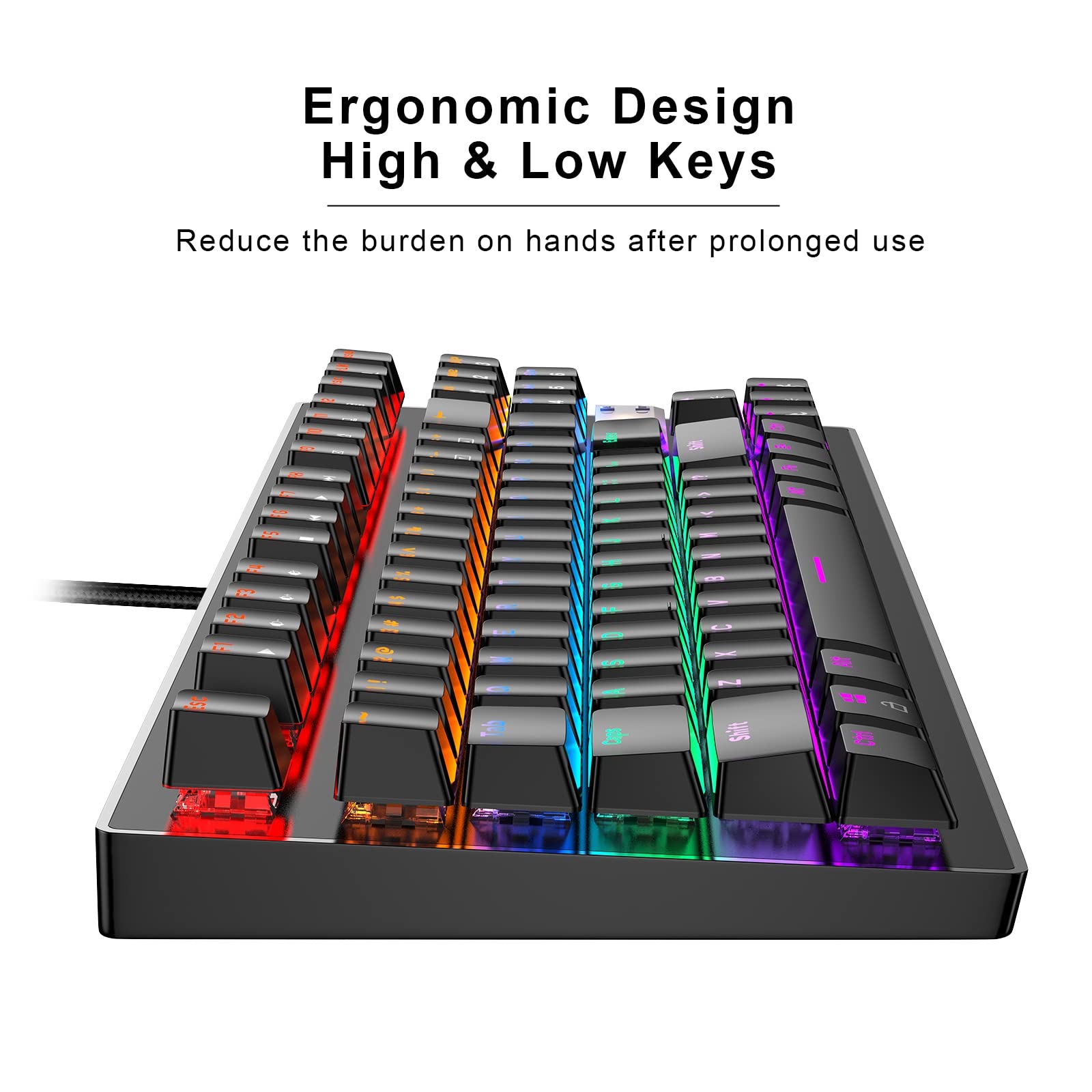 Anivia Mechanical Gaming Keyboard 87 Keys Small Compact Multicolour