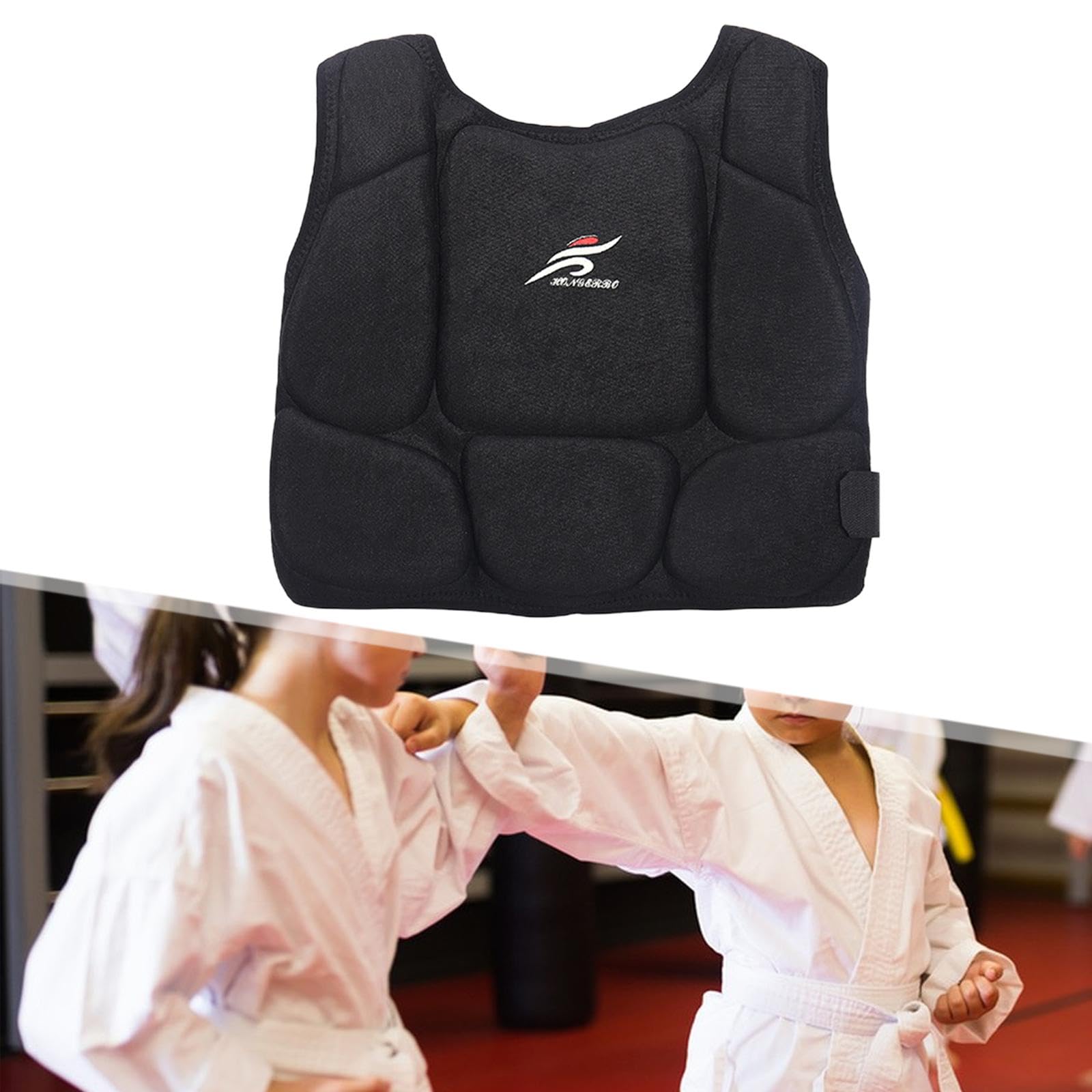 rockible Protezione per Il Torace per Karate Protezione per Le Costole Protezione per Taekwondo Protezione per Il Corpo per Pallavolo Calcio MMA Boxe