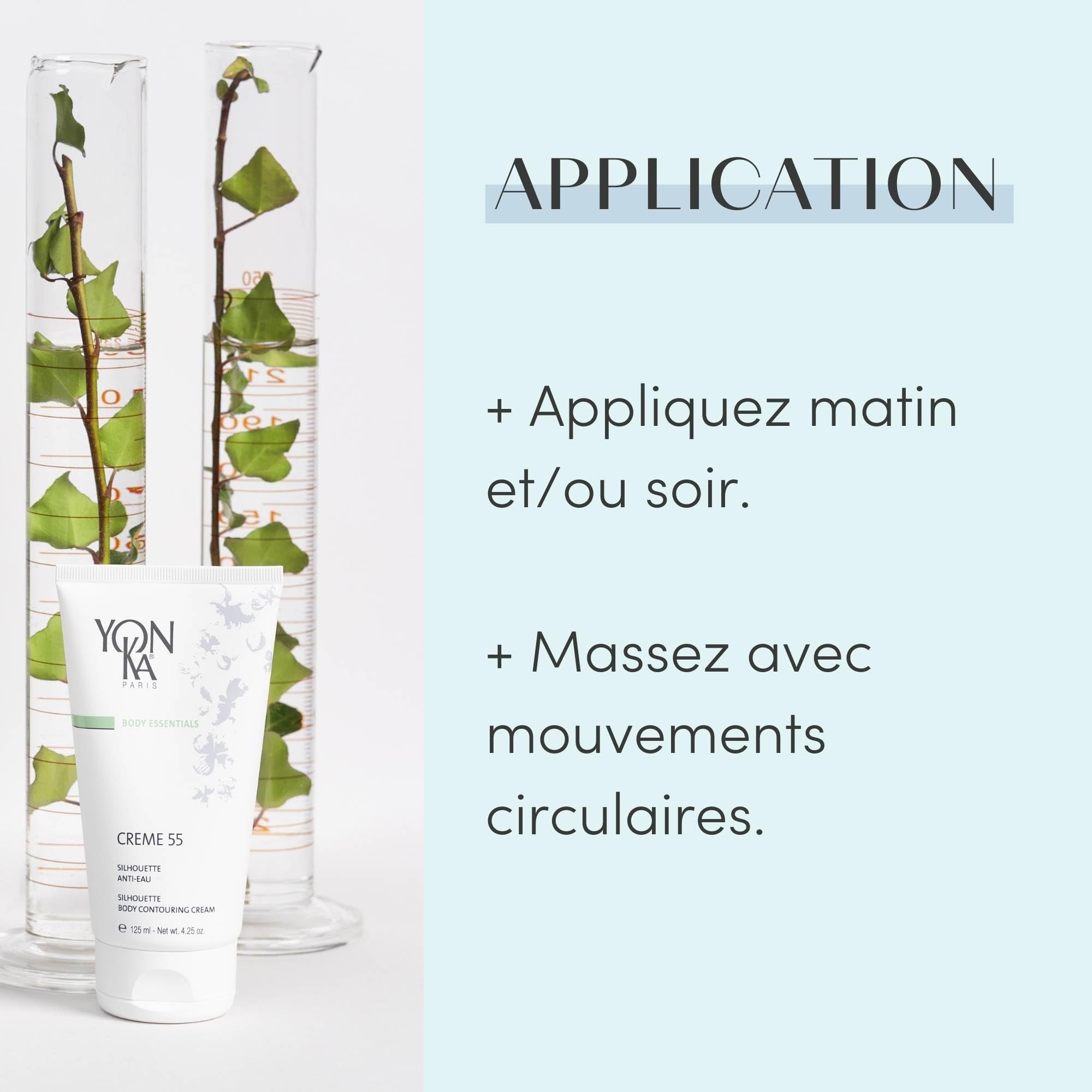 Yon-Ka Crème 55 Crème Affinante Drainante 125ml-Crème Affinante pour la Rétention d'Eau et les Jambes Fatiguées, avec Lierre et Mélange Naturel-Résultats Dermatologiquement Prouvés! Origine Naturelle