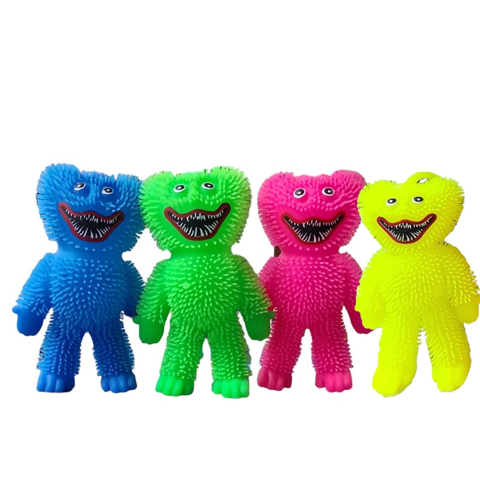 YSAMAX H-u-g-g-y W-u-g-g-y Monster Toy, Thorn Texture With Funny Smile Face, Reduce Stress And Tension, For Kids And Adults, Random Colours, (4PCS)