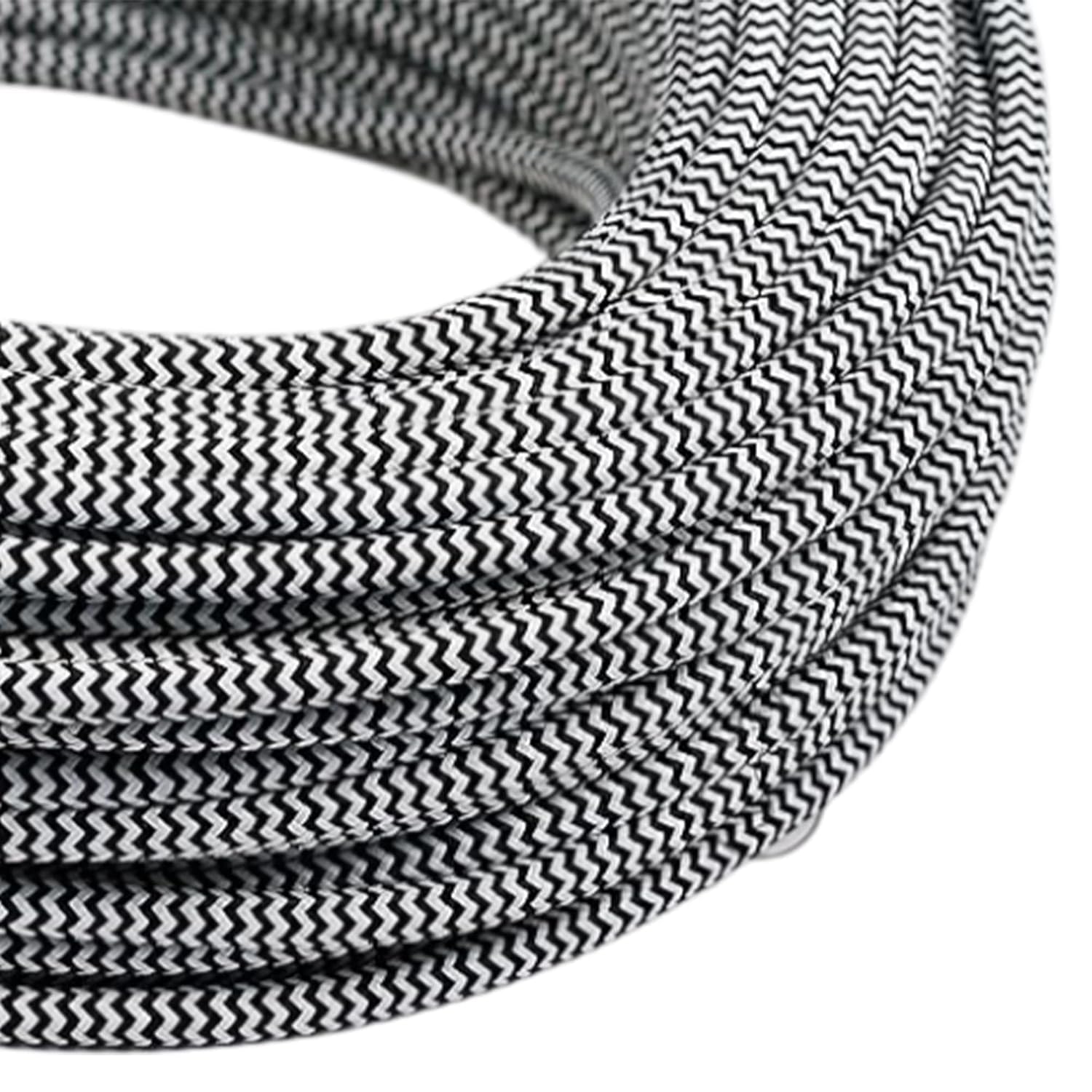 LEDSone 10 Meter 3 Core Electrical Round Wire Industrial Pendant Light Wires Flexible Round Electrical Cord Fabric Covered Lamp Wire for Earthed Pendant Lights with Durable & Stylish (Grey)