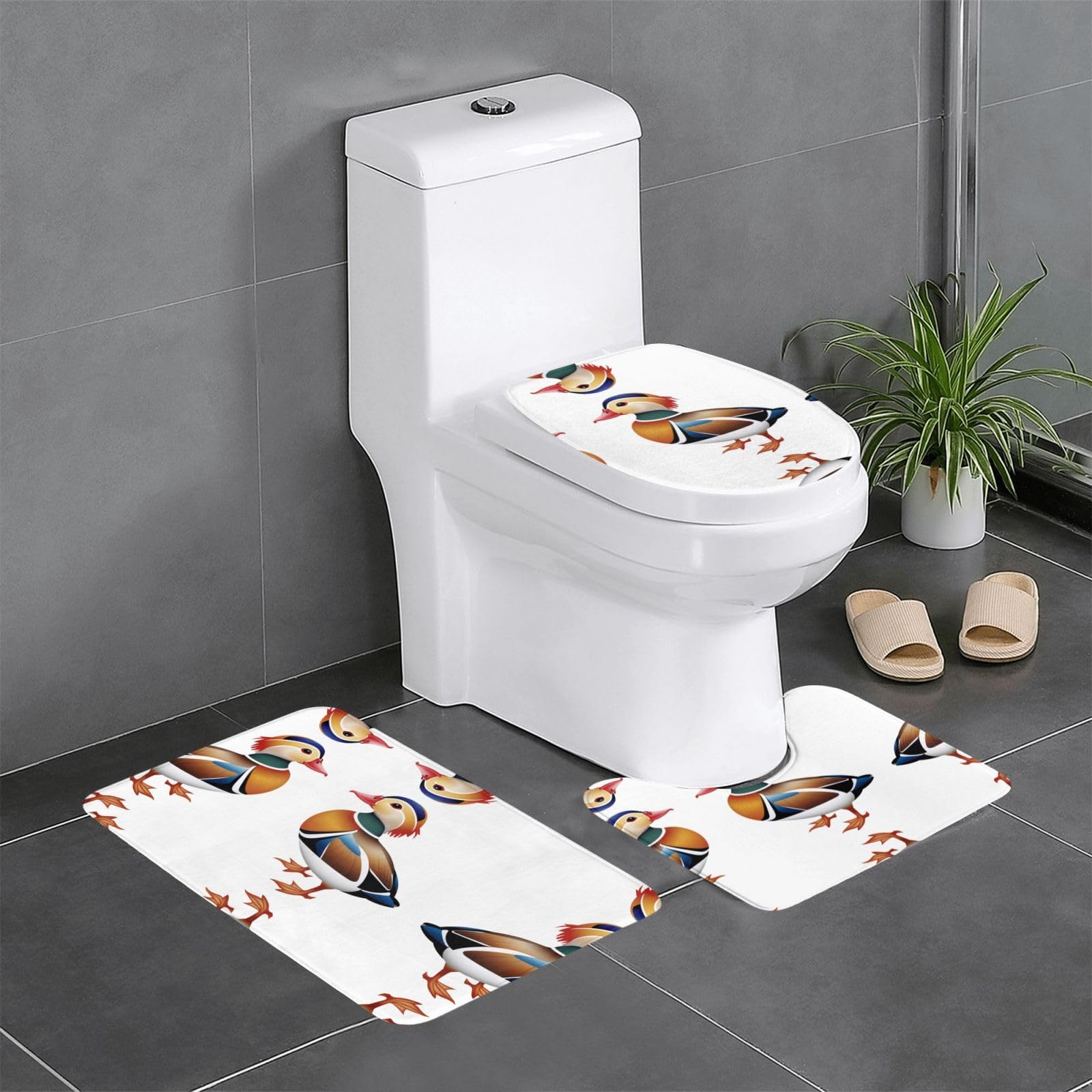 Tapis de sol flanelle motif canards mandarins HJFCZH épais anti-glisse