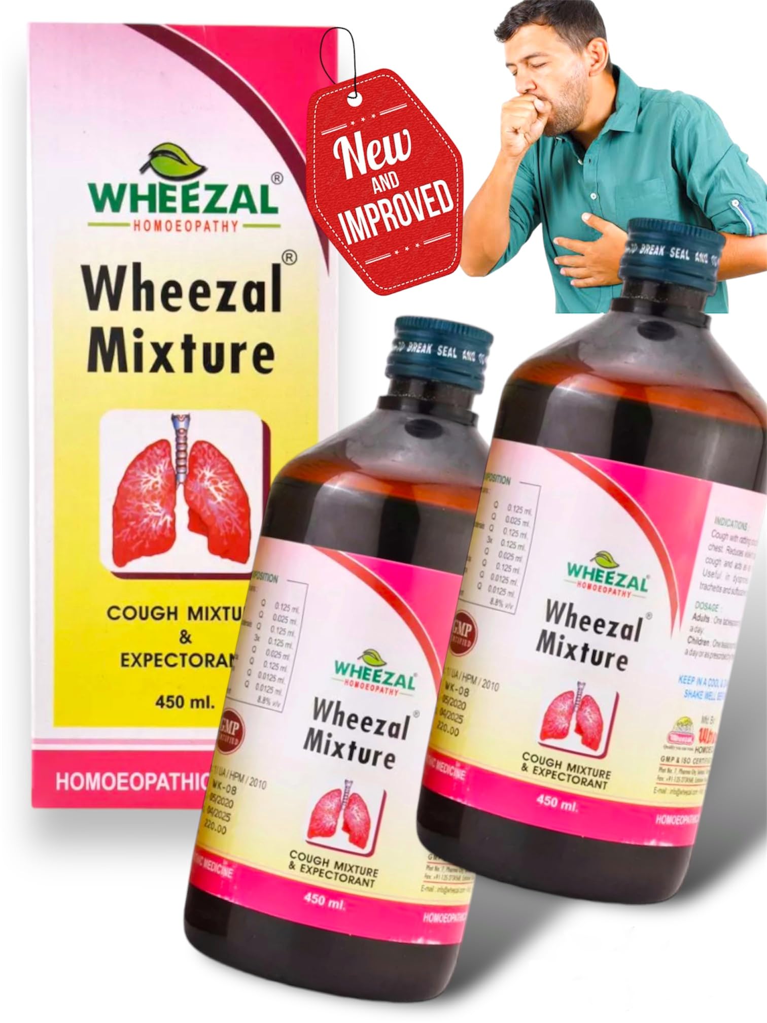 ABCD22 Wheezal Mixture Cough Syrup (Set of 2 Bottles) - BIG SIZE FAMILY PACK (B0BNM1HWMP) Amazon Price History, Amazon Price Tracker