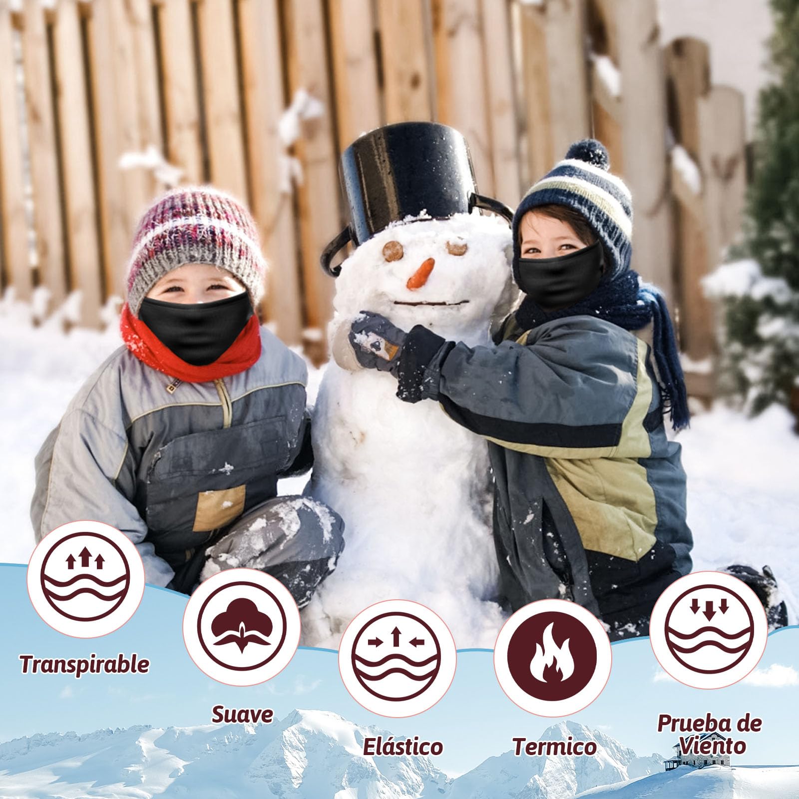 ZOCONE Pasamontañas Niños Forro Polar Pasamontañas Térmico de Invierno Niñas Balaclava Invierno Moto Niños Máscara de Esquí Ciclismo Prueba de Viento Gorro Termico Multifunción