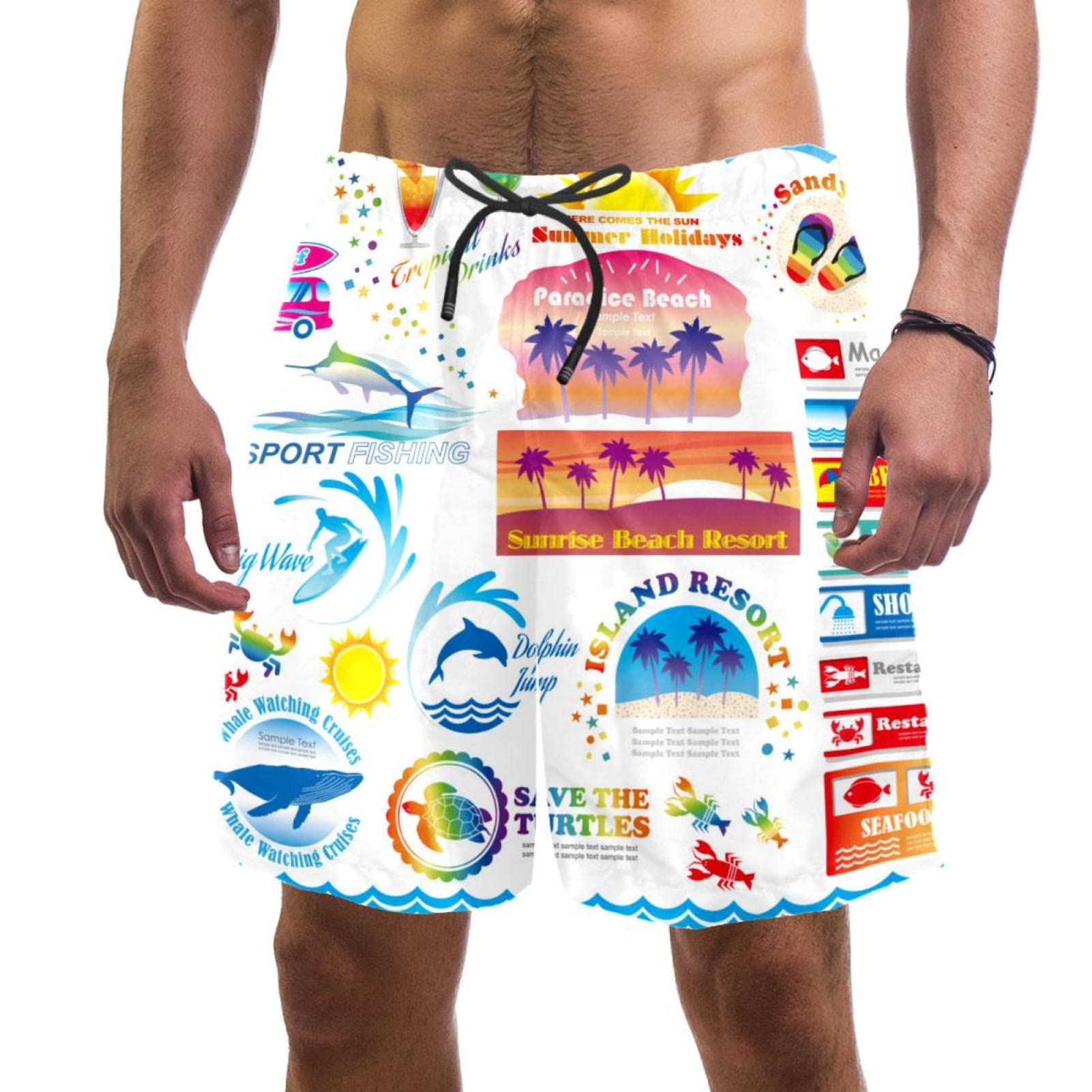 Maillots de bain pour hommes HadHfun short de plage léger été - 6