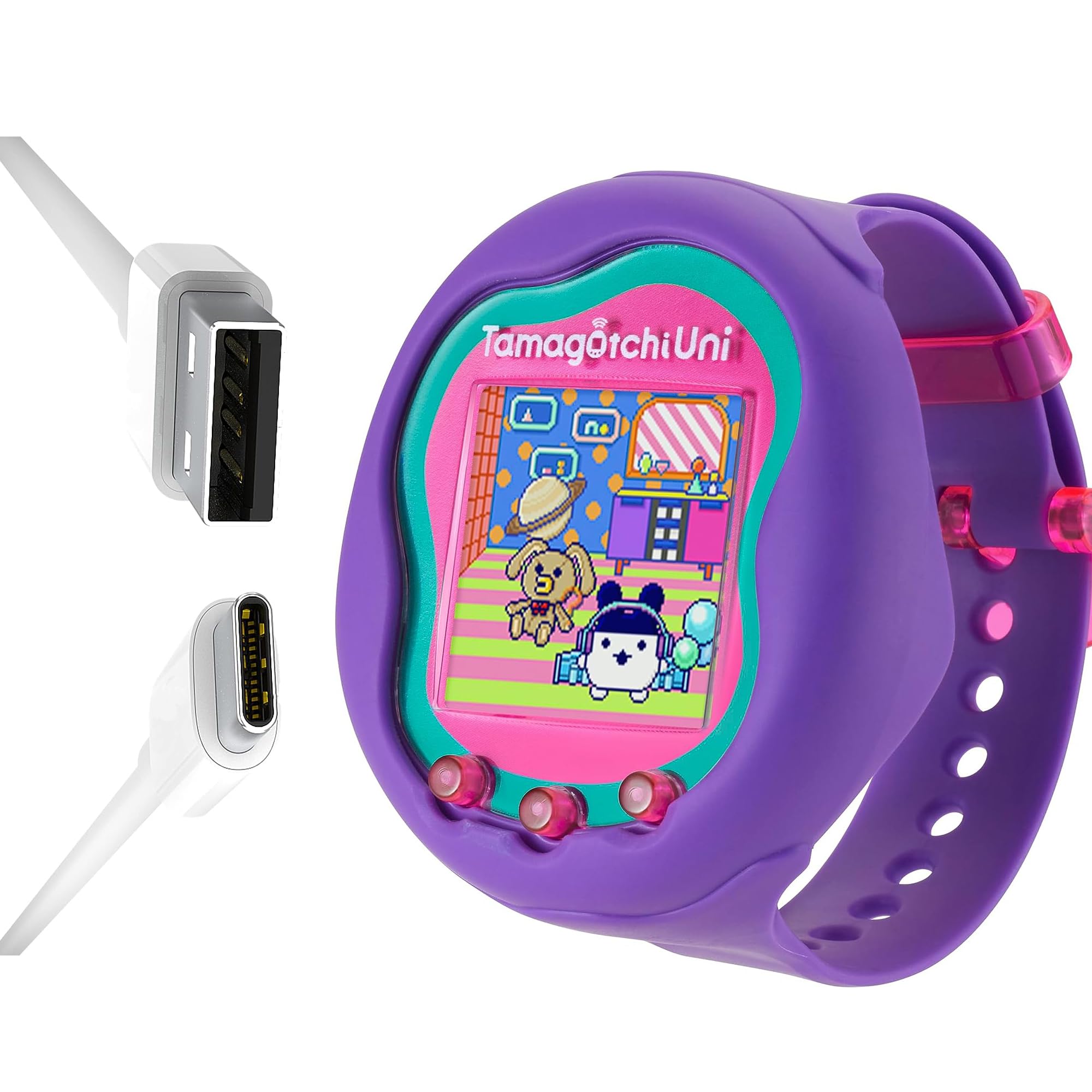Compatible for Tamagotchi Uni New Wearable Electronic Game Charger, Blueshaweu USB Type-C 1m 2.0 Magnetic USB Replacement Charging Compatible with Tamagotchi Uni (White)