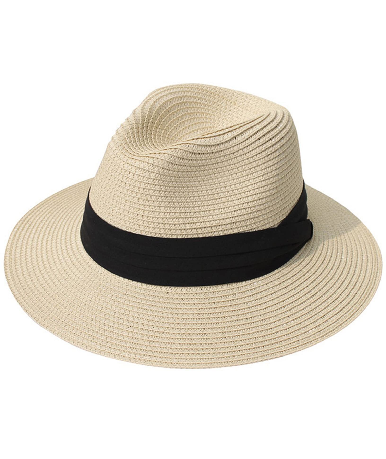 Joligiao Sombrero de Paja de Panamá Playa Fedora Sombrero Mujeres Sombrero de Panamá ala Ancha Mountain Sombrero Panamá Sombrero de Sol Retro