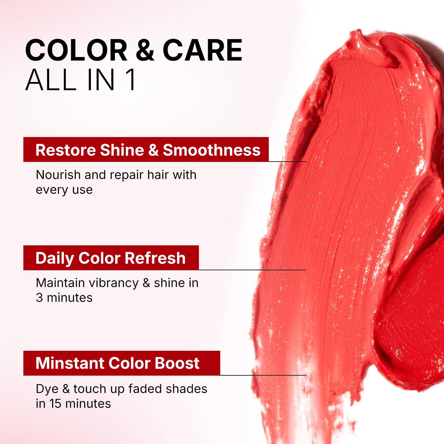 Karseell Mascarilla Pelo Rojo 500ml, Red Mascarilla Capilar Acondicionador Restaurar y Mejorar los Tonos Rojo para el Cabello Tratado con Color