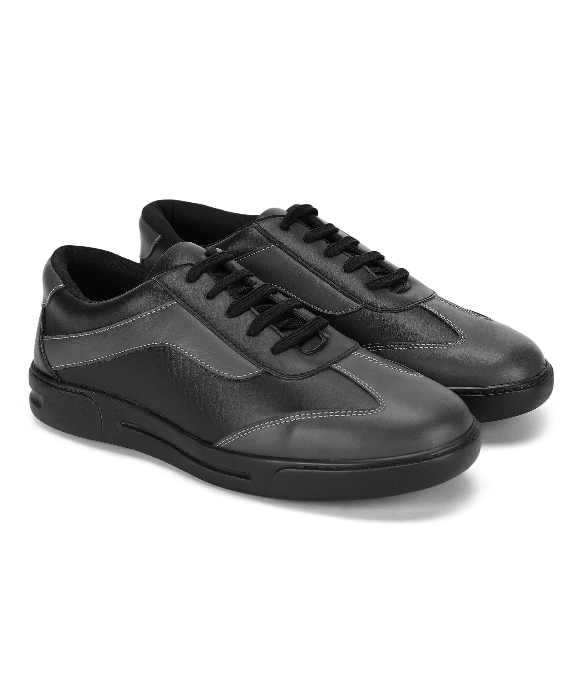 PARAGON K1012G Mens Black-Dark Grey Casual Sneakers with Breathable Upper Mesh, Cushioned Insoles, Lace up & Anti-Skid Soles | Comfortable Everyday Casual Shoes for Men Ideal for Outdoor Use (B0C7QCT4FB) Amazon Price History, Amazon Price Tracker