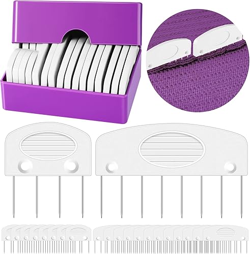 Kit de 20 pines de punto, peines de bloqueo de punto para bloquear tejer, tejer, tapete de costura de ganchillo, herramienta de proyectos de encaje