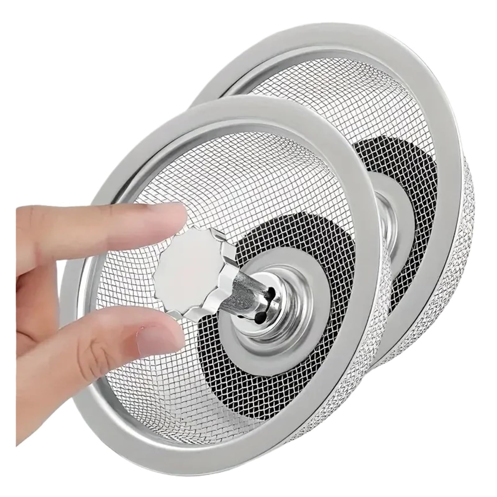 Baynopurin 2Set Sink Strainer Waste Stainless Steel Sink Drain Basket