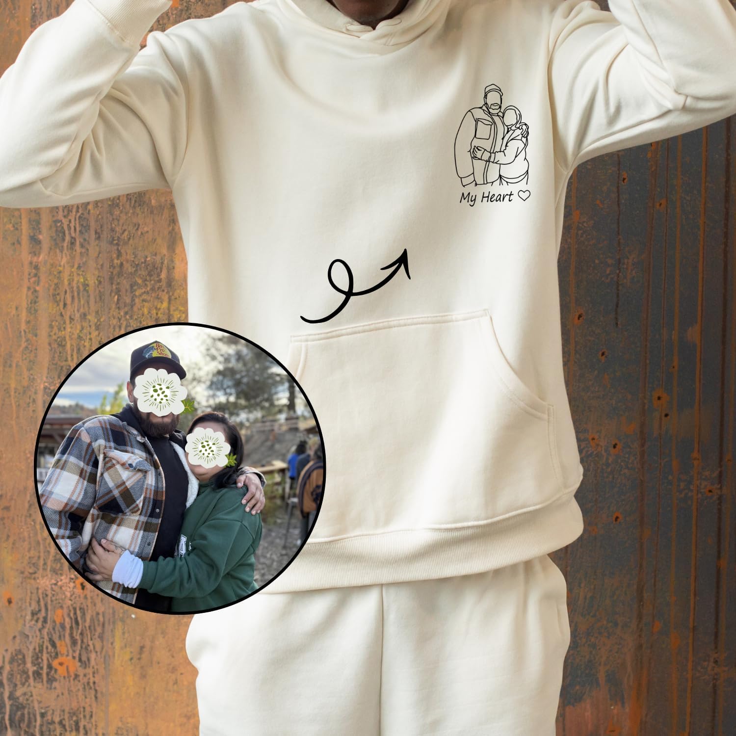 Custom Photo Hoodie, T-shirts Portrait From Photo, Customized Valentines Day Gifts For Boyfriend, Girlfriend - Image 4