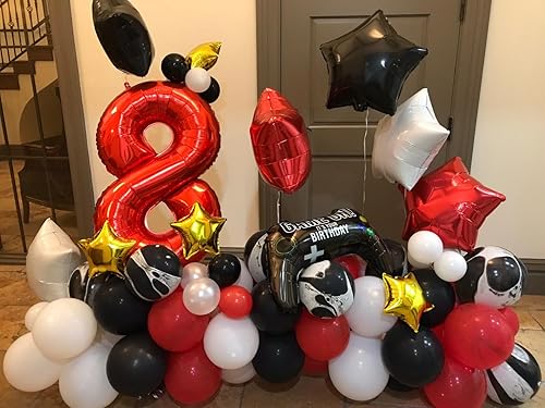 Miniatura 4 de Globo de 2 números de 40 pulgadas, color rojo con dos globos para decoración de cumpleaños, 2 12, 21, fiesta, graduación, boda, baby shower