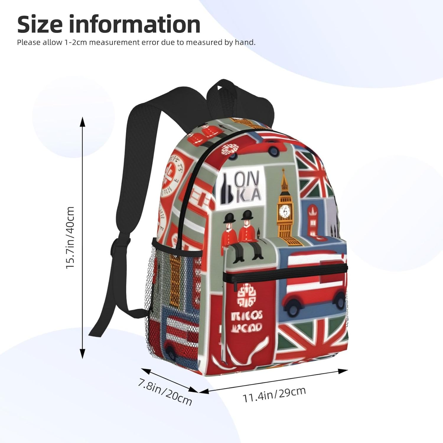 England Symbols Backpack Large Sports Bag, Best for Basketball, Soccer, Volleyball, Swim, Gym, Travel