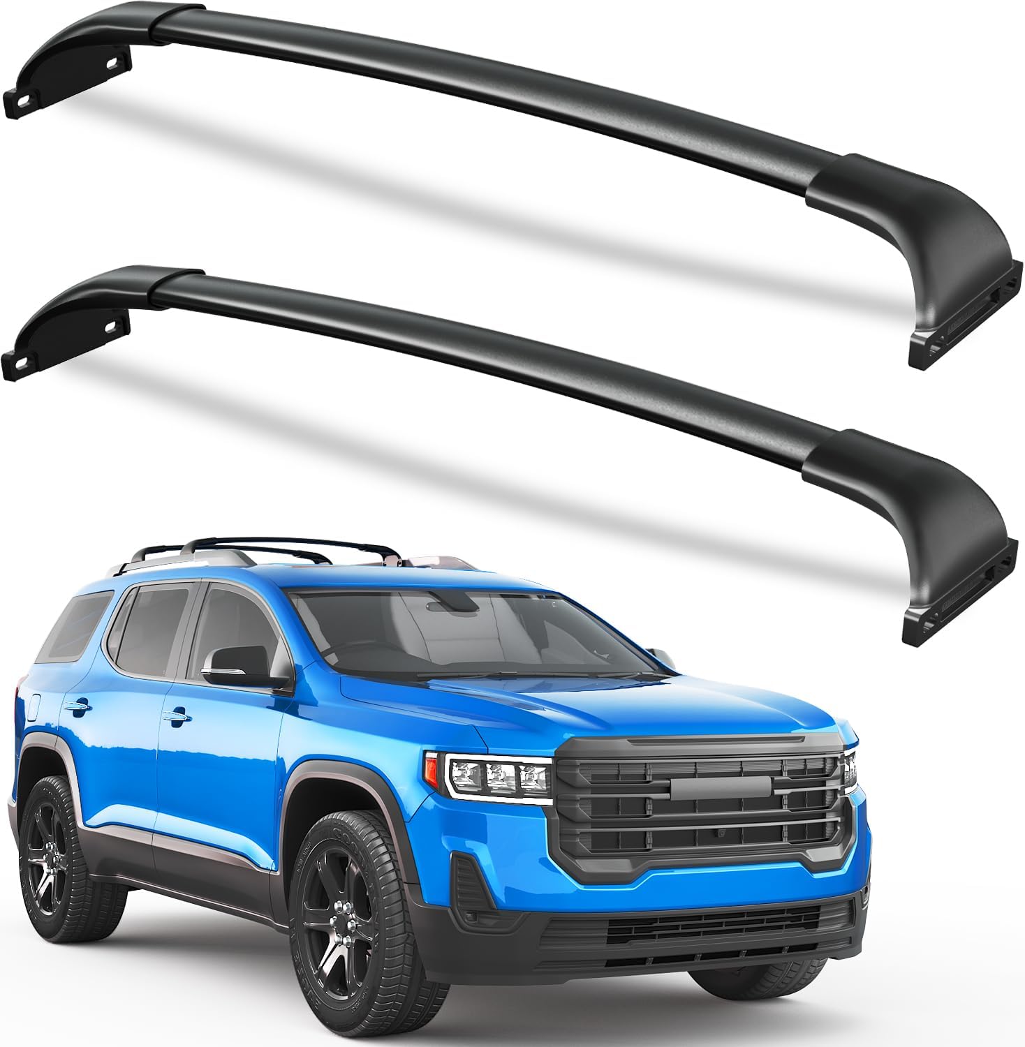 Roof Rack Cross Bars 220lbs Compatible with GMC Acadia 2017 2018 2019 2020 2021 2022 2023(with Raised Rails),Heavy Duty All-Metal Aluminum Crossbar Luggage Racks Roof Rails Rooftop Compatible with GMC Acadia 2017-2023