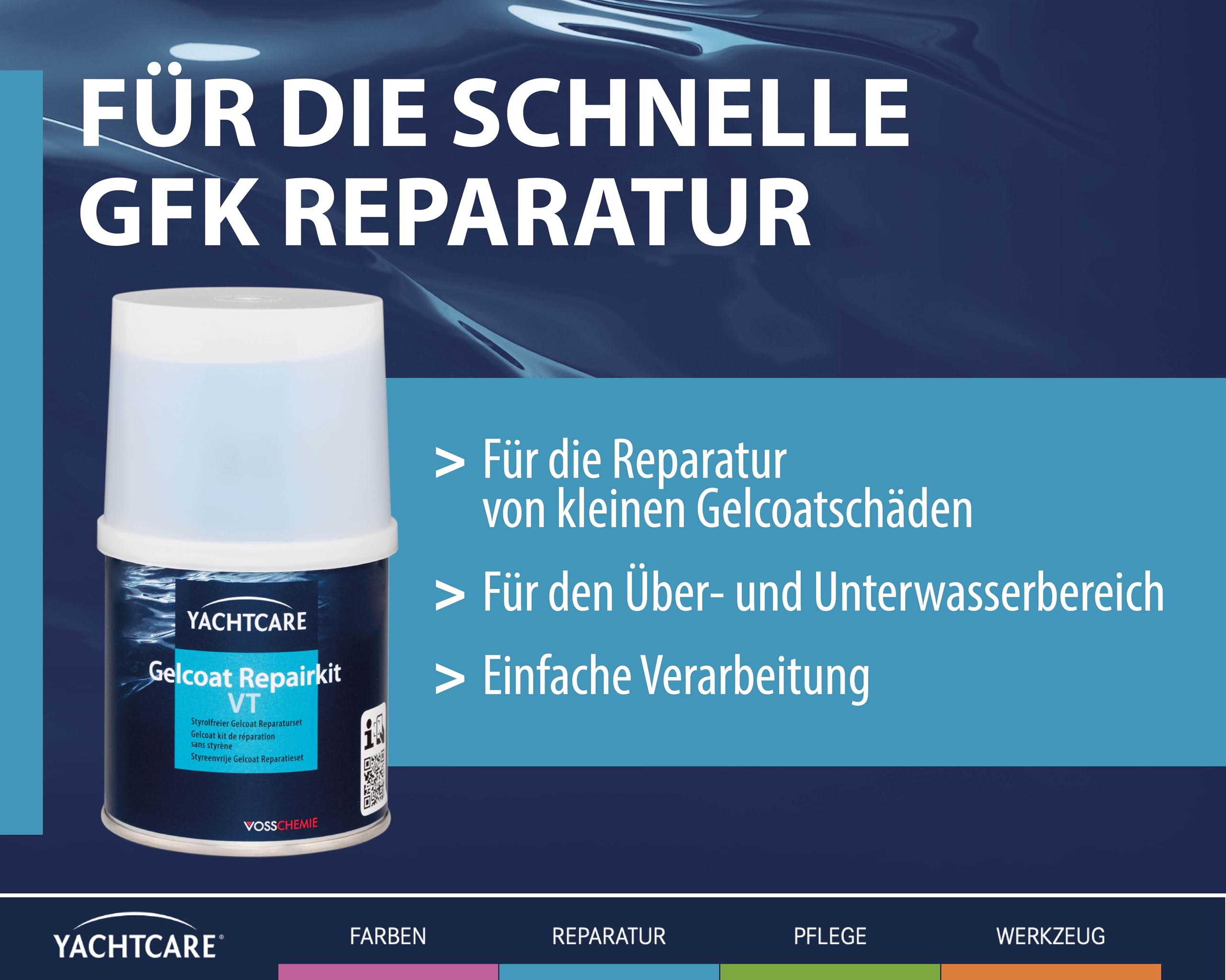 Yachtcare Gelcoat VT RAL9001 - Kit de reparación sin estireno, 200 g, para pequeños arañazos y astillas, Ideal para Barcos, caravanas y autocaravanas