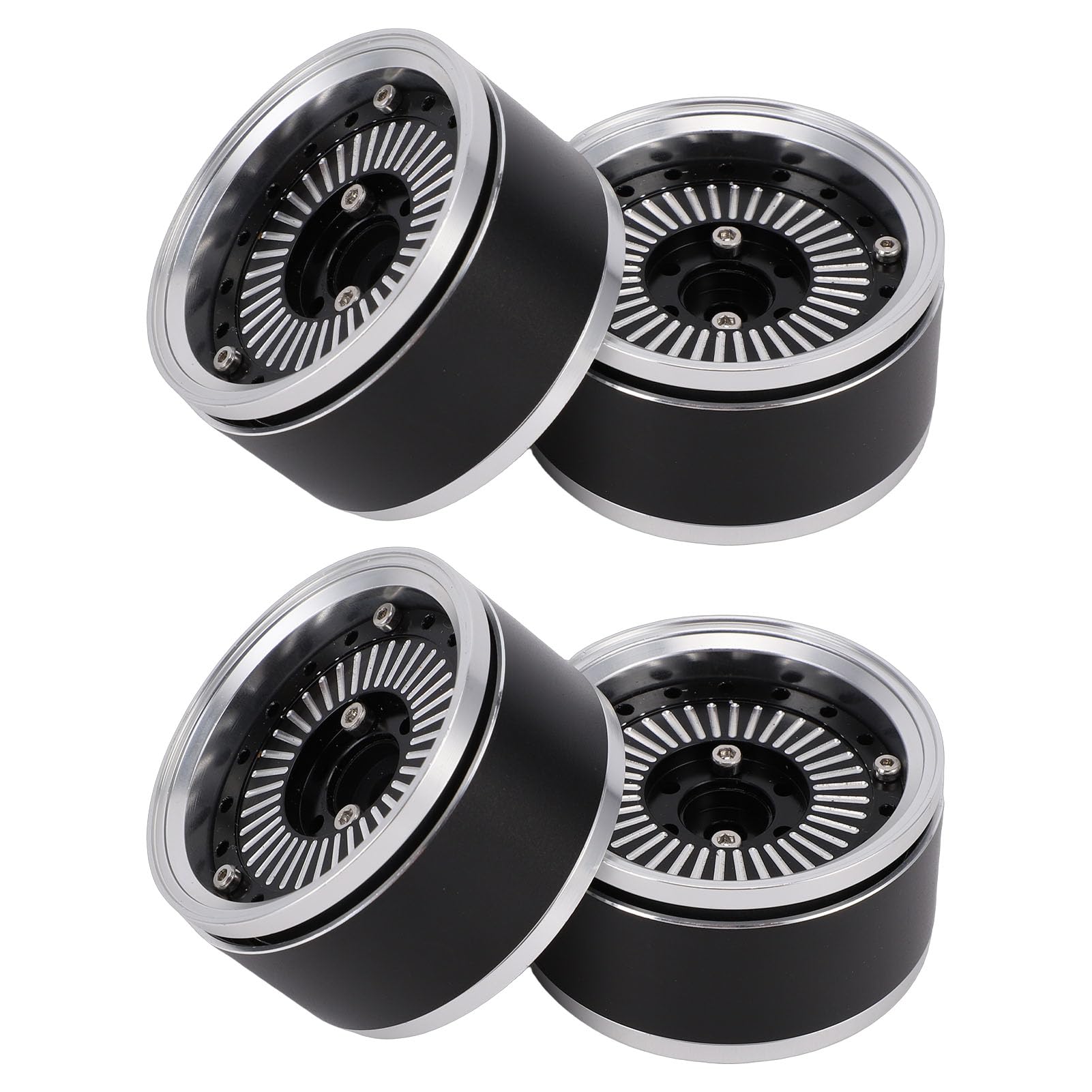 Koła RC, 1,9-calowe Lekkie Koła ze Stopu Aluminium Beadlock Opony 1/10 RC, 4 szt. Anodowana Powłoka Rozpraszanie Ciepła za pomocą śrub do Gąsienic Off Road
