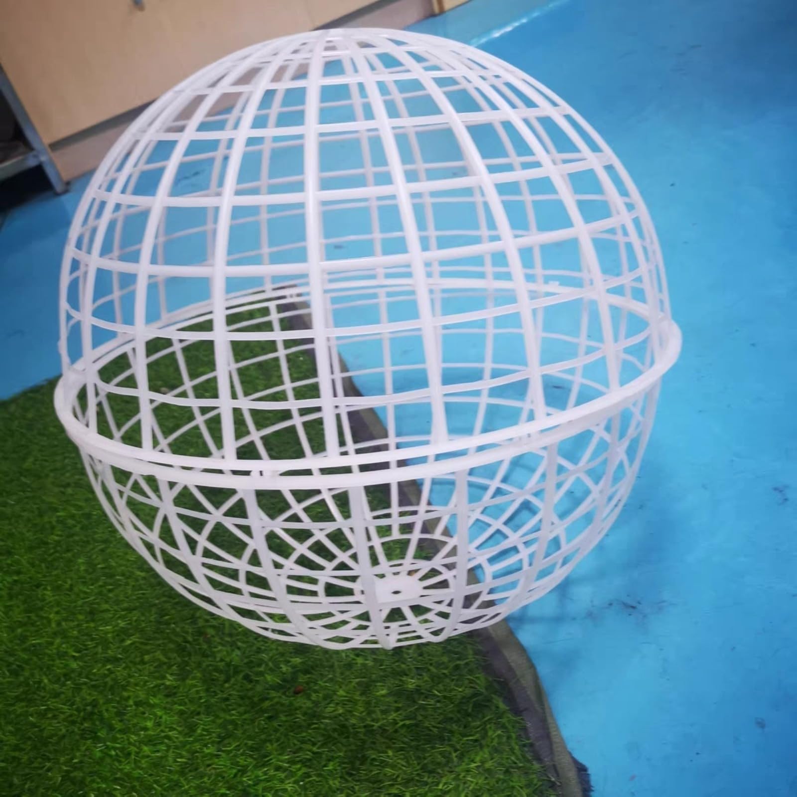3 PCS Cage à Poules en Plastique Mobile Circulaire, Forme de Boule pour l'Élevage en Liberté à l'Extérieur, Type Enroulable