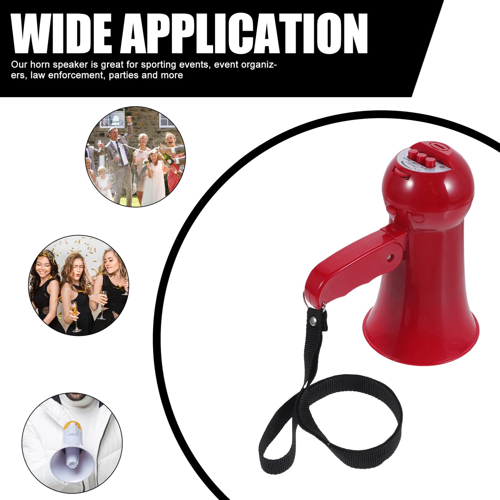 Altavoz Megáfono Portátil Rojo con Volumen Ajustable Megáfono Pequeño de Plástico para Animadoras y Fiestas Deportivas Altavoz de Mano Ligero para Eventos y Juegos