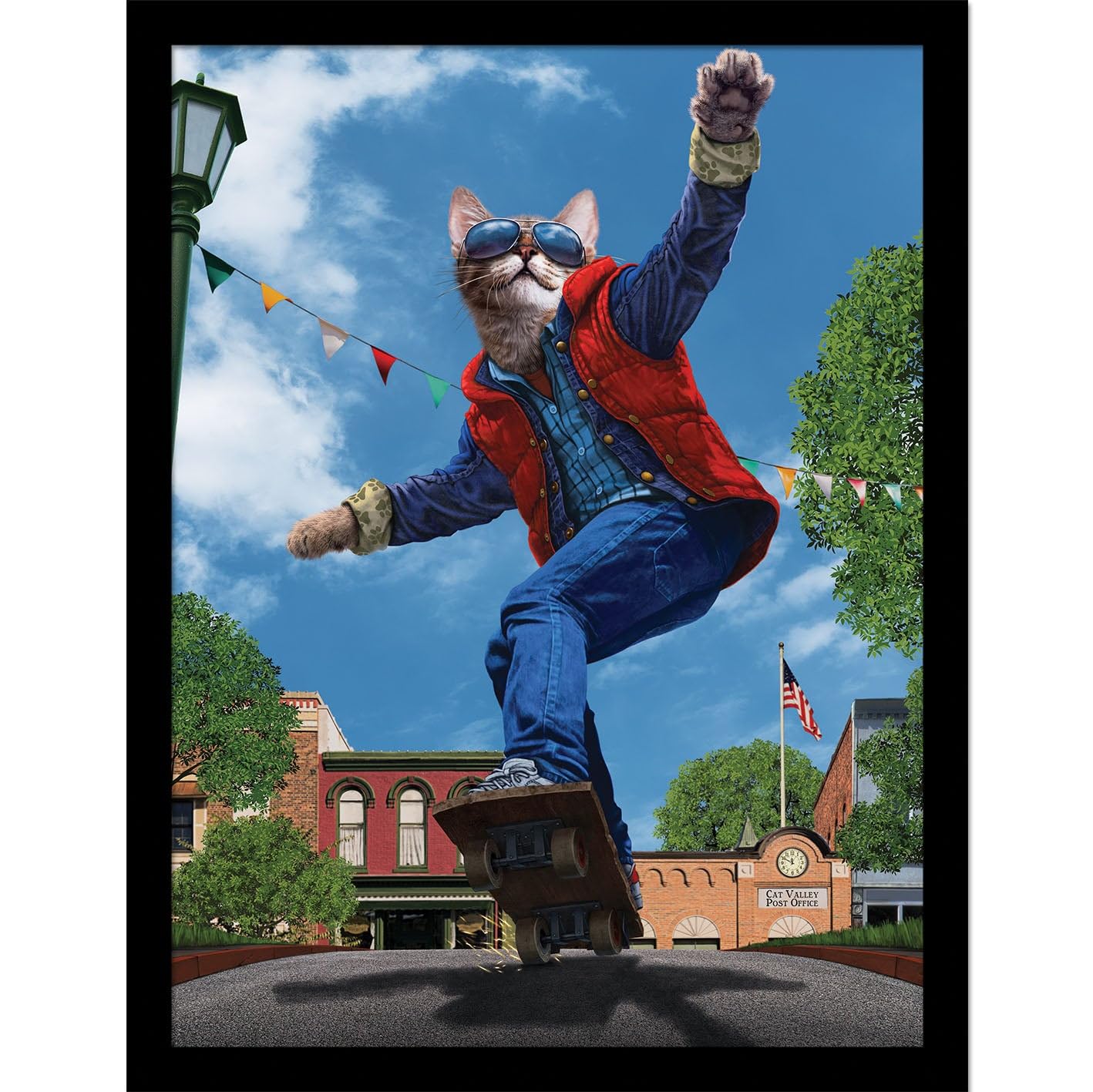 Affiche Vincent Hie Cat To The Future encadrement de qualité