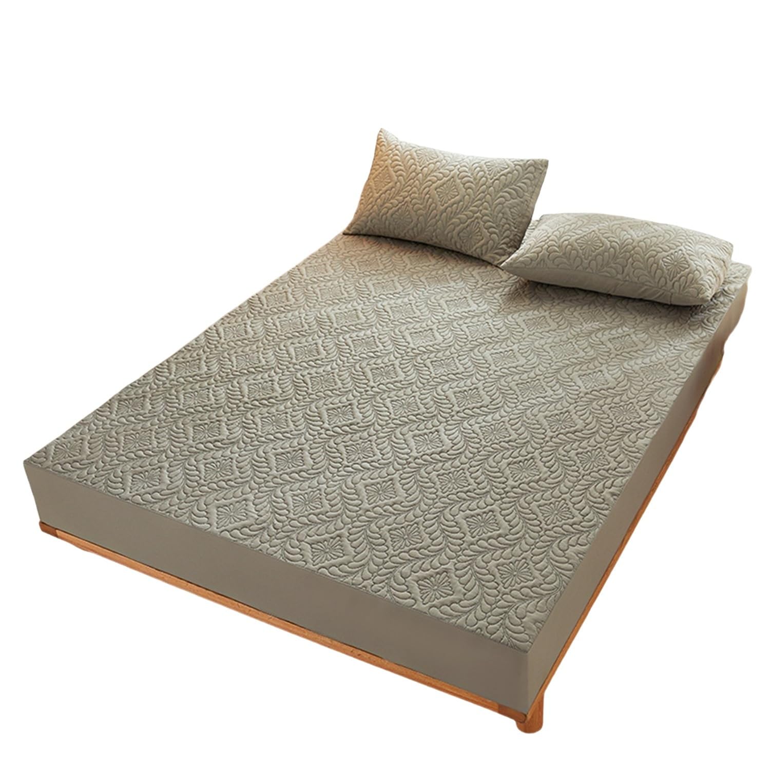 Wasserdichter Matratzenschoner für Doppelbett, tiefe Taschen, passend für 15,2 - 45,7 cm Matratzen, atmungsaktiv, waschbar, geräuschloser Bezug