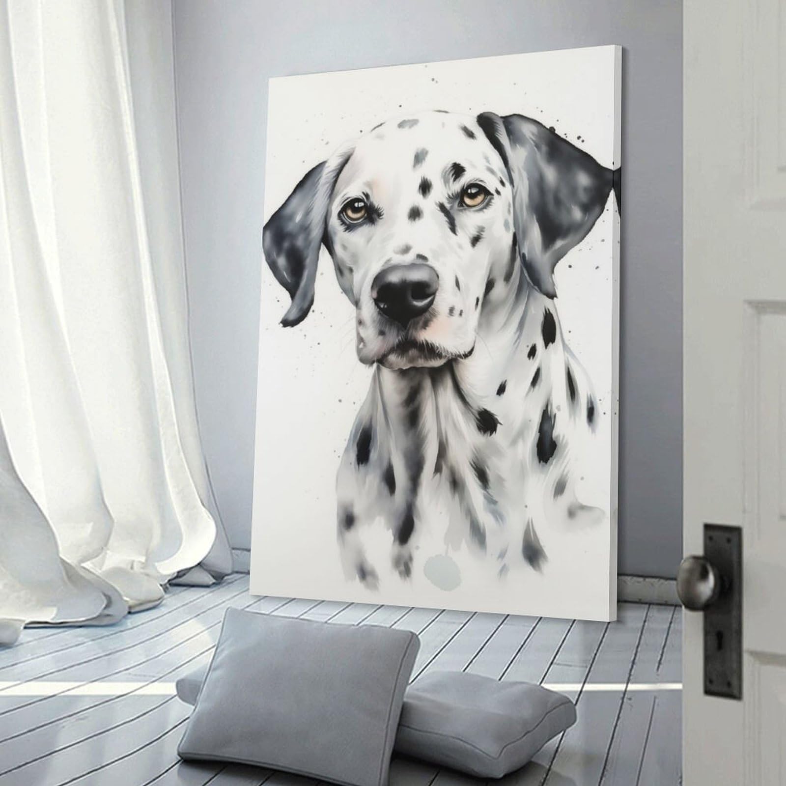 Junmoney Dalmatian Dog Art Print Canvas Art Print 24x36inch(60x90cm), for New Homes, Bedrooms Or Workspaces, Gift Idea for Housewarming And Birthdays