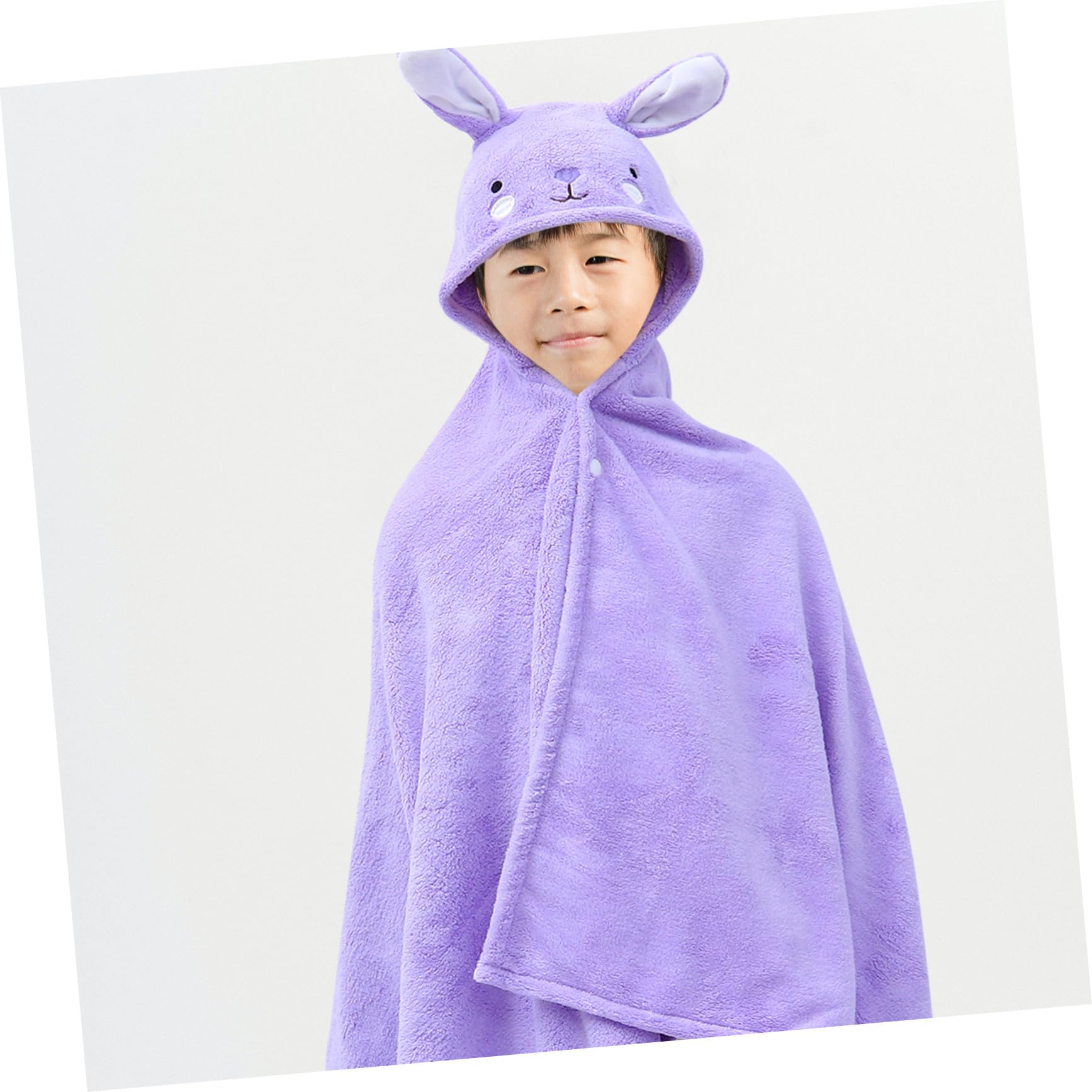 Serviette de Bain Garçon Fille à Capuche Doux et Respirant Poncho Absorbant et Chaud pour Garçons et Serviette de Toilette et Boulochage pour Sortie Bain et Natation Modèle Lapin