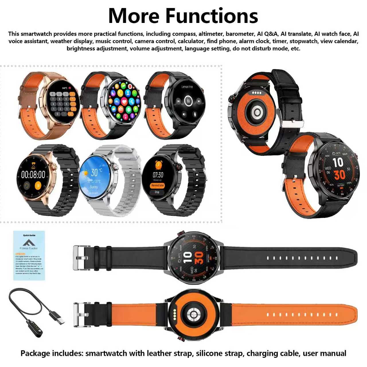 Smart Watch for Men Built-in GPS with Map, 1.46" AI Smartwatch with Health Monitor for Android Phones/iPhone, 100+ Sport Modes Fitness Tracker with Compass/Altitude/Barometer, Text Reply(2 Bands)